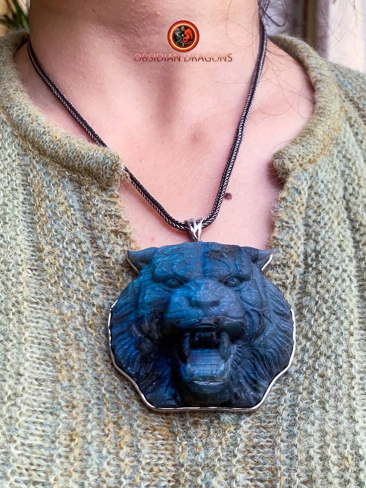pendentif tigre en labradorite- Argent 925