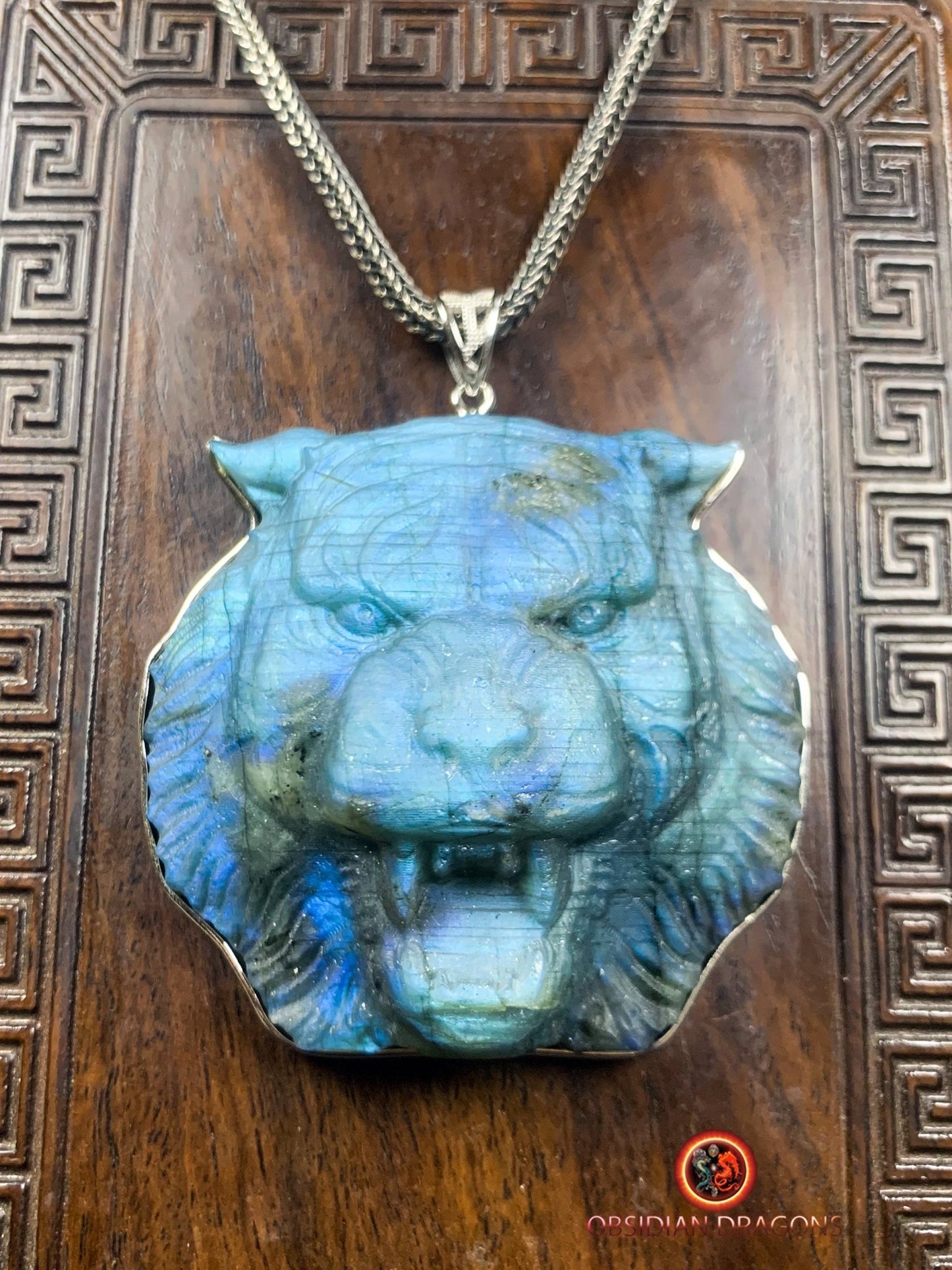 pendentif tigre en labradorite- Argent 925