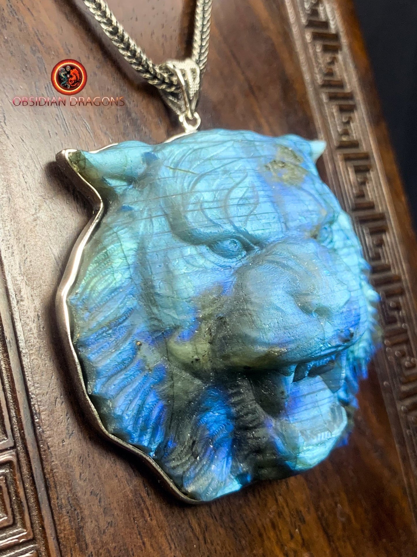 pendentif tigre en labradorite- Argent 925