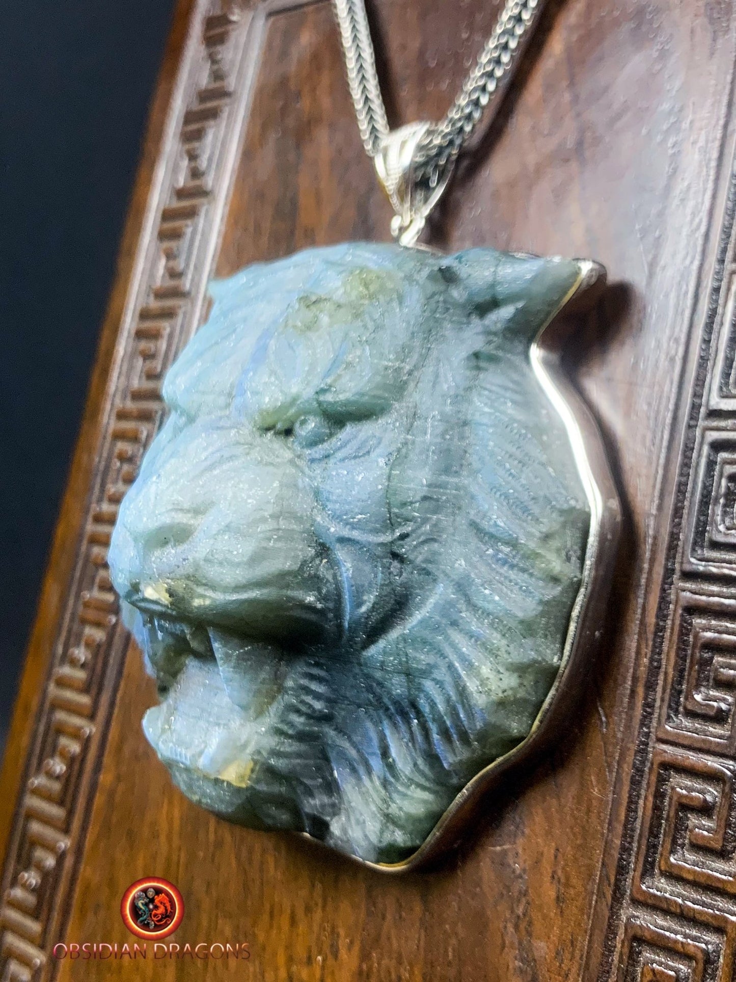 pendentif tigre en labradorite- Argent 925
