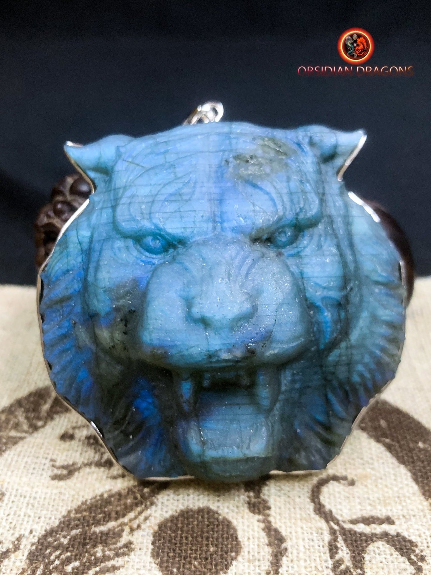 pendentif tigre en labradorite- Argent 925