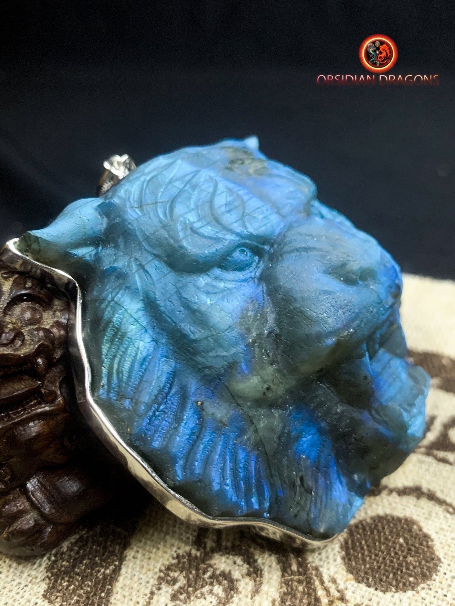 pendentif tigre en labradorite- Argent 925