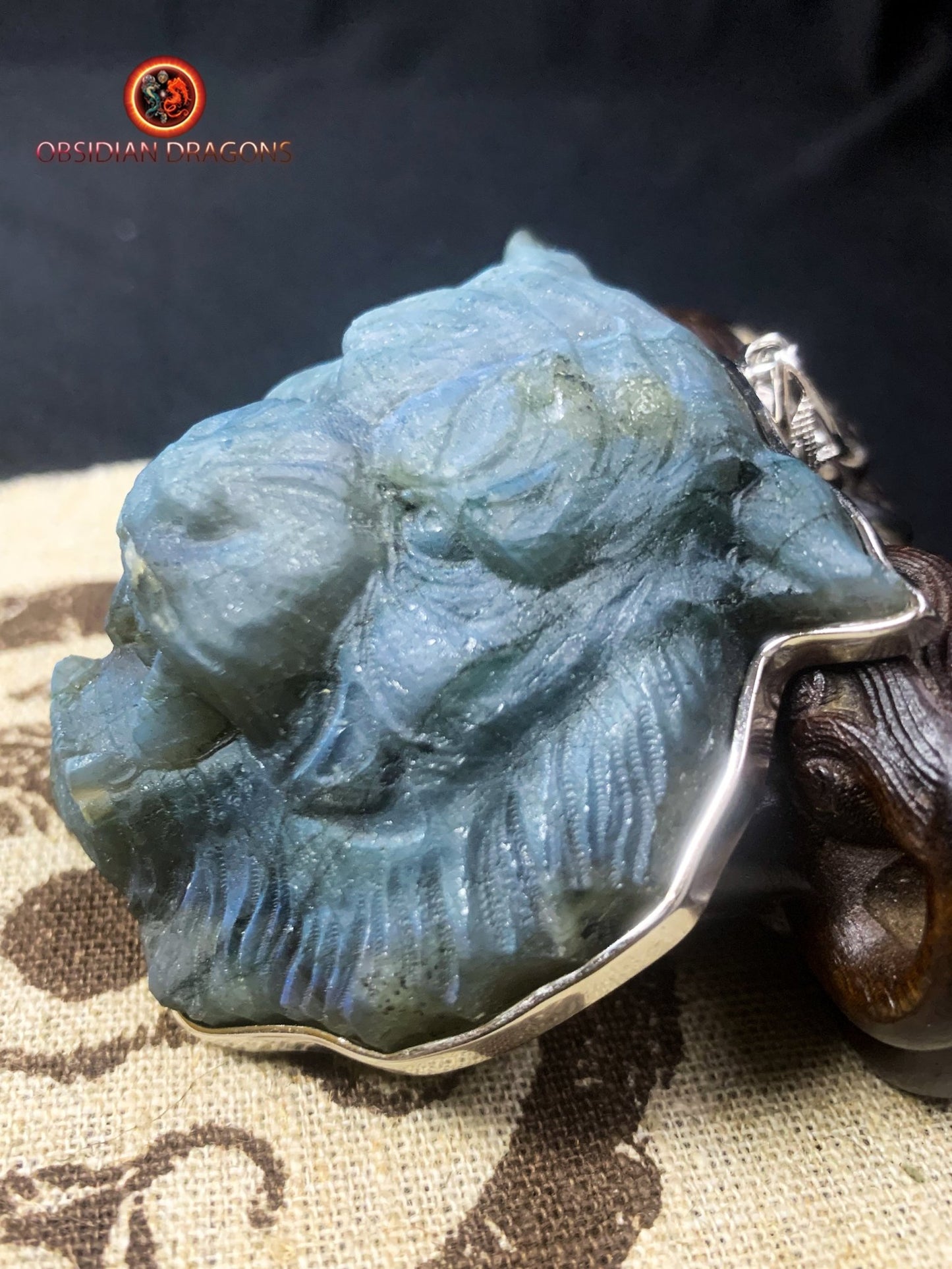 pendentif tigre en labradorite- Argent 925