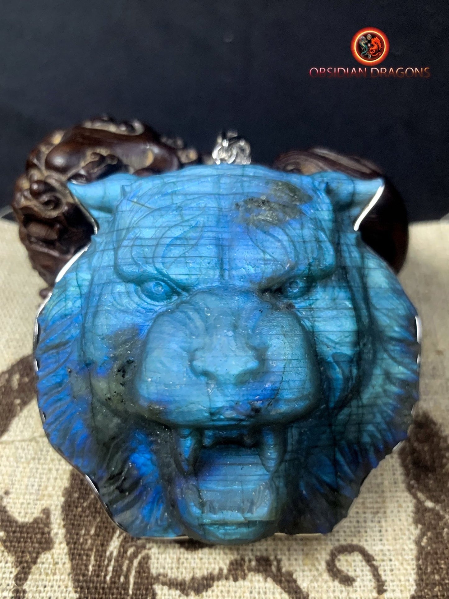 pendentif tigre en labradorite- Argent 925