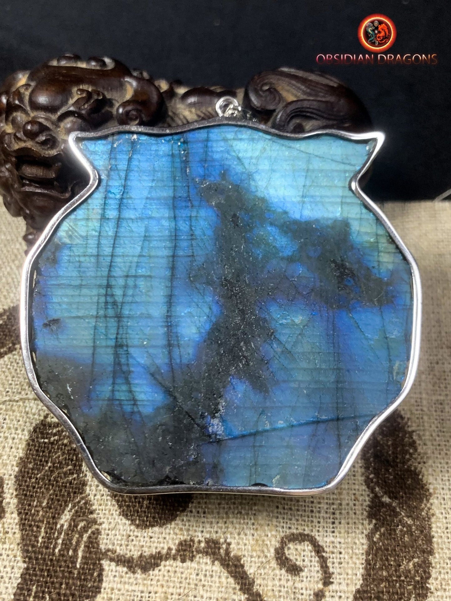 pendentif tigre en labradorite- Argent 925