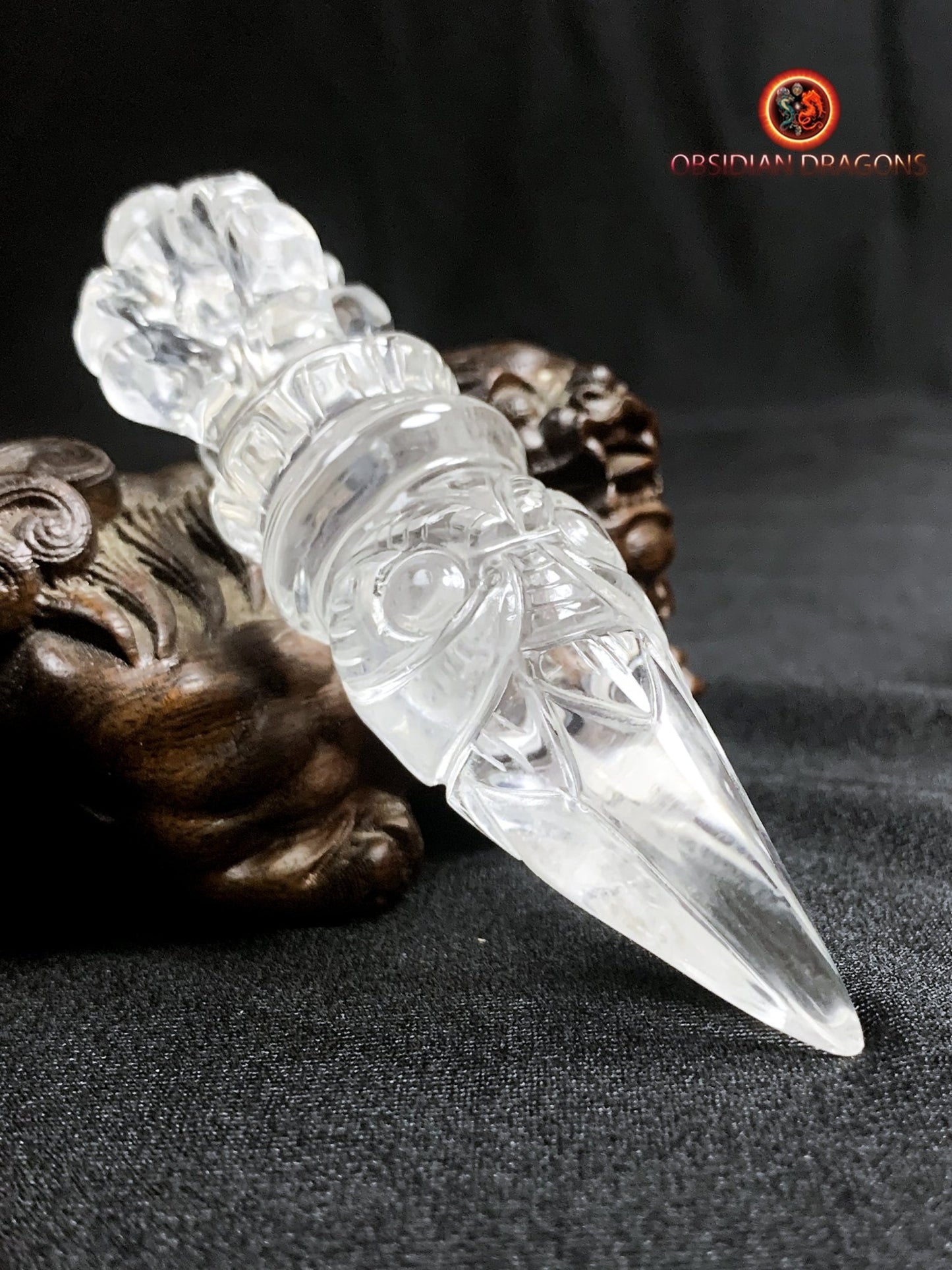 Dague Phurba en cristal de roche- Qualité gemme
