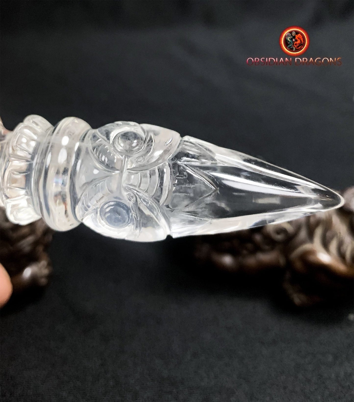 Dague Phurba en cristal de roche- Qualité gemme