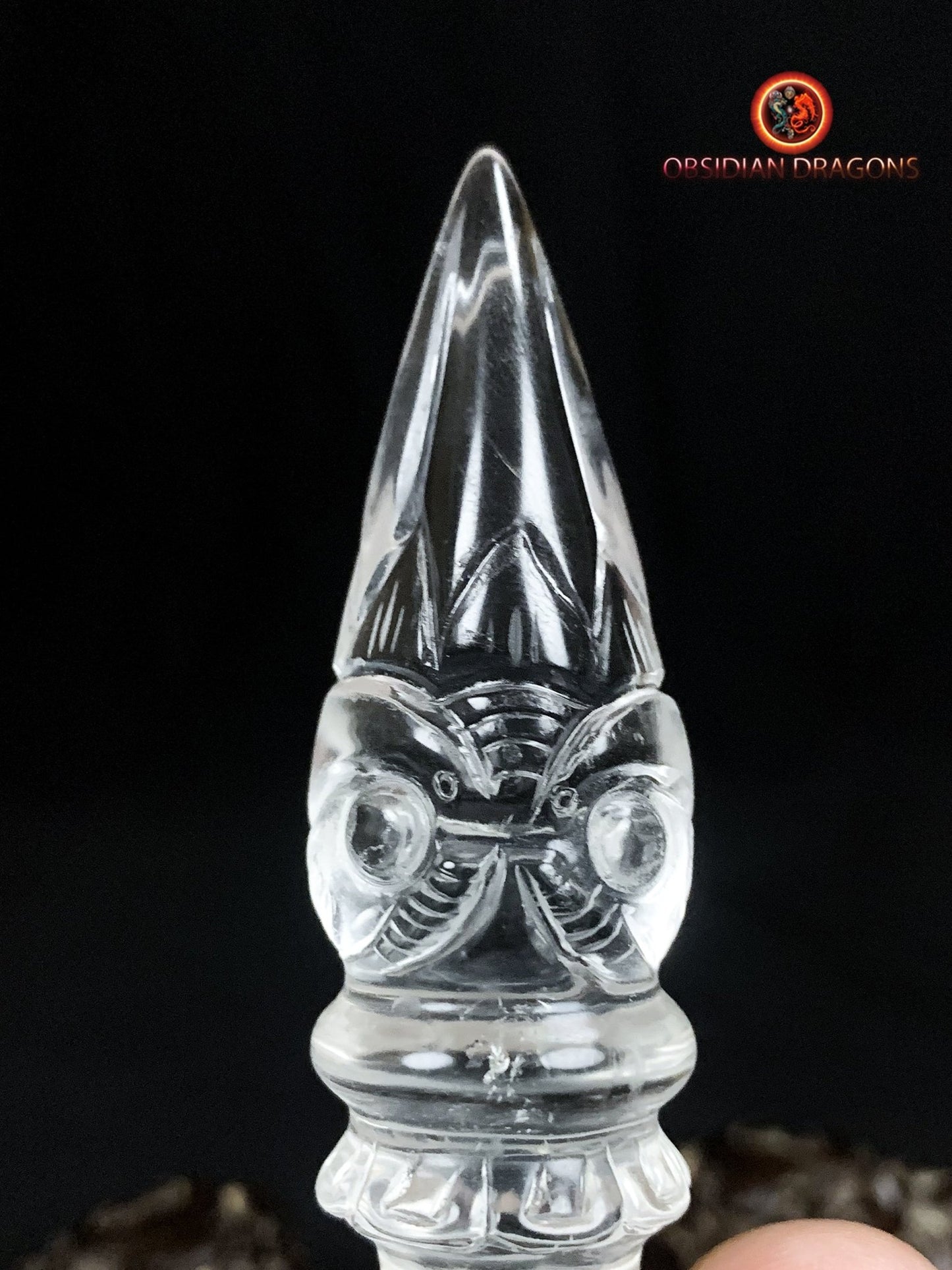 Dague Phurba en cristal de roche- Qualité gemme