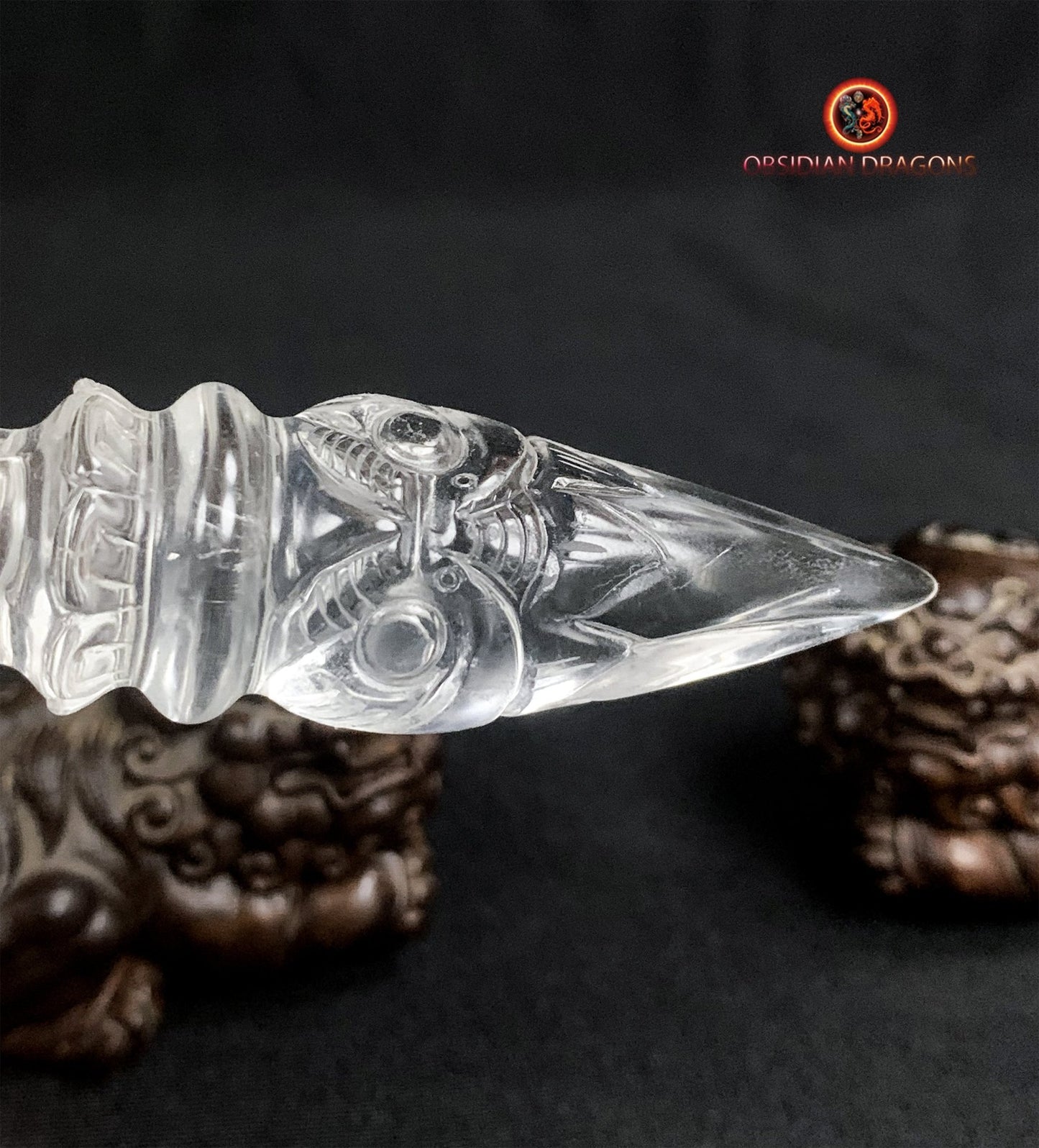 Dague Phurba en cristal de roche- Qualité gemme