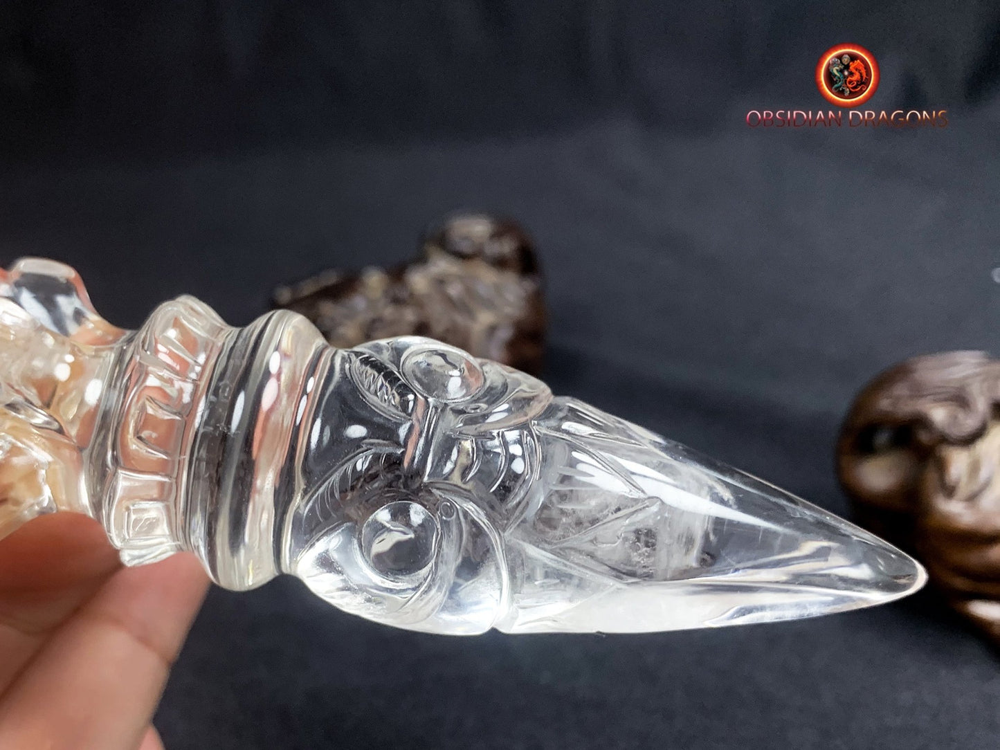 Phurba en cristal de roche- chasser les démons