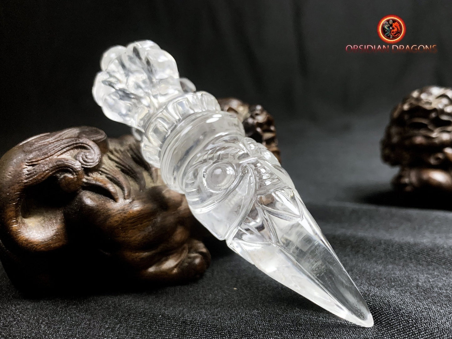 Dague Phurba en cristal de roche- Qualité gemme
