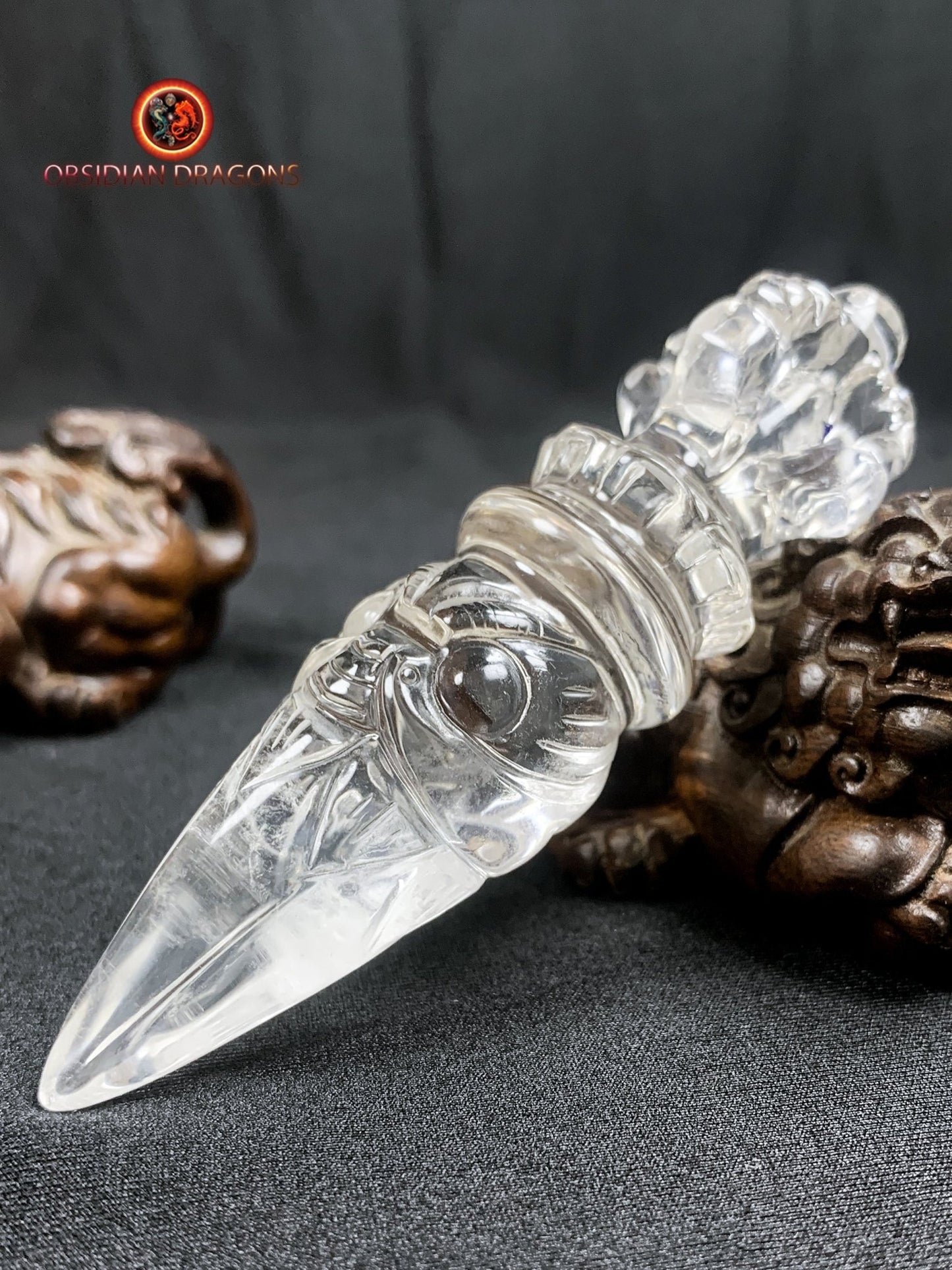 Phurba en cristal de roche- chasser les démons