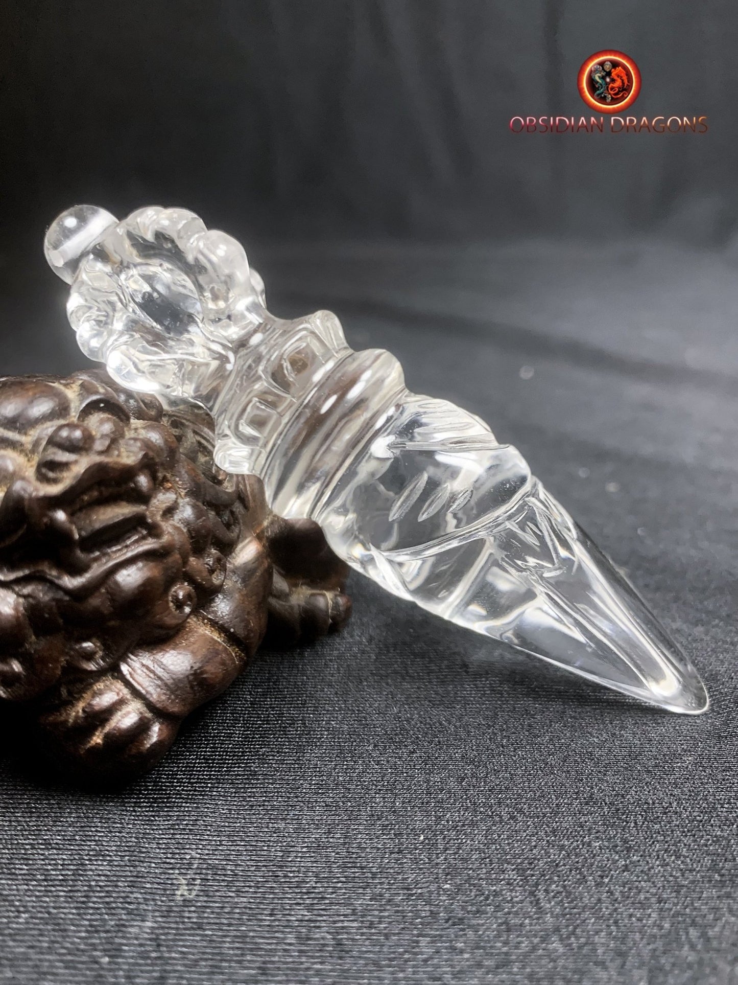 Dague Phurba en cristal de roche- Qualité gemme