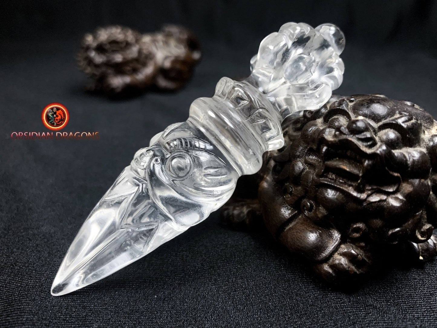 Dague Phurba en cristal de roche- Qualité gemme