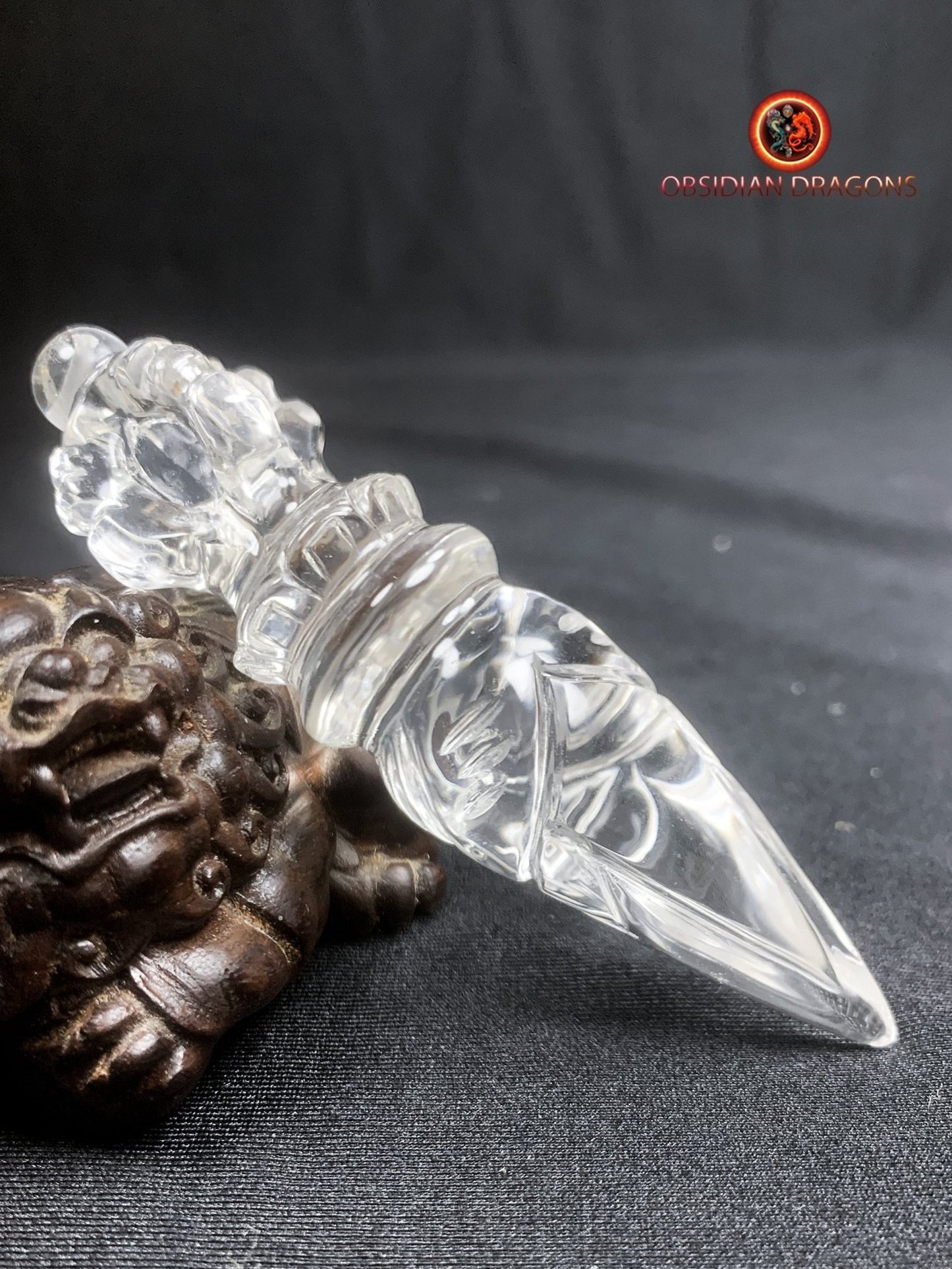 Dague Phurba en cristal de roche- Qualité gemme