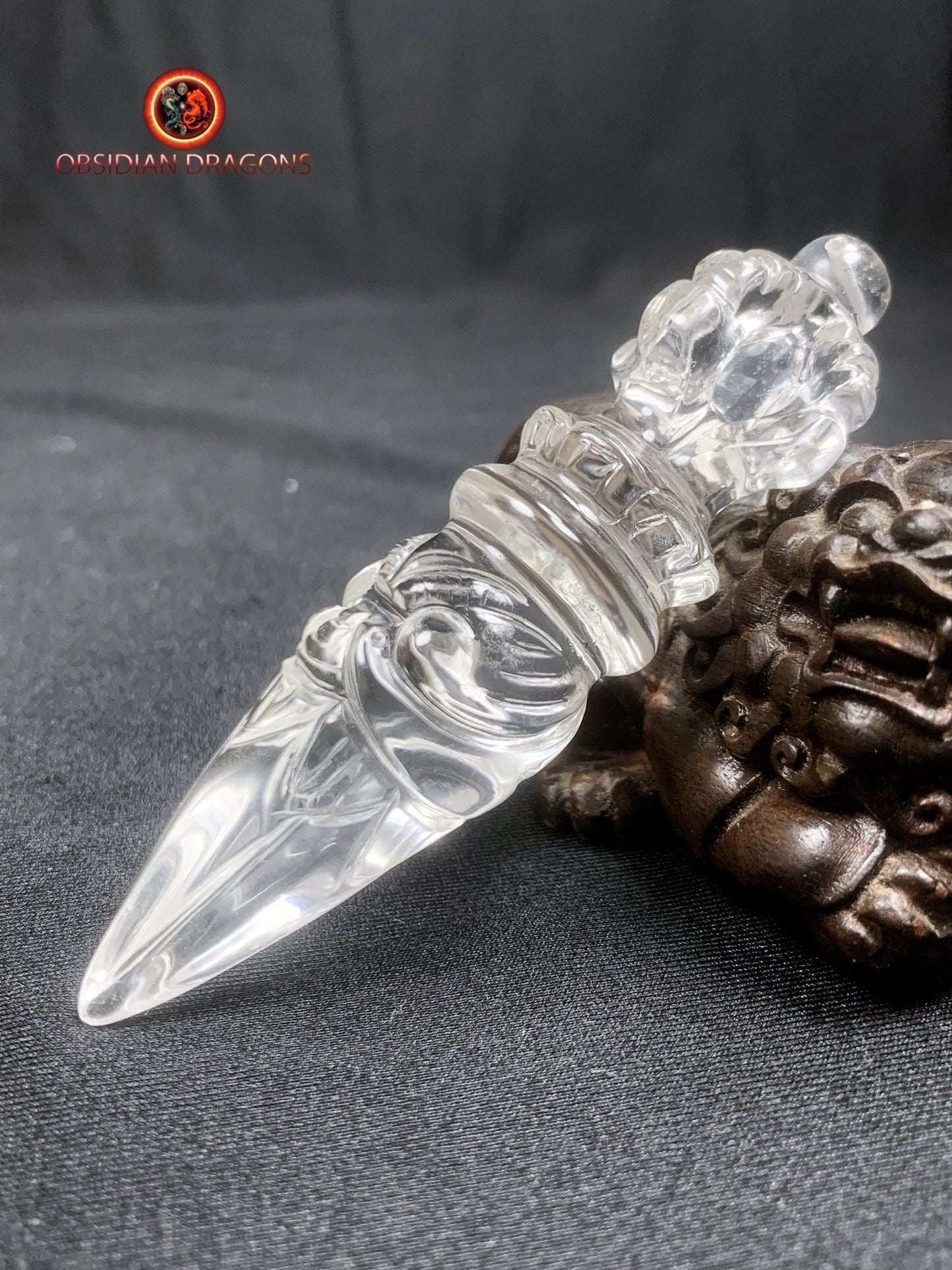 Dague Phurba en cristal de roche- Qualité gemme
