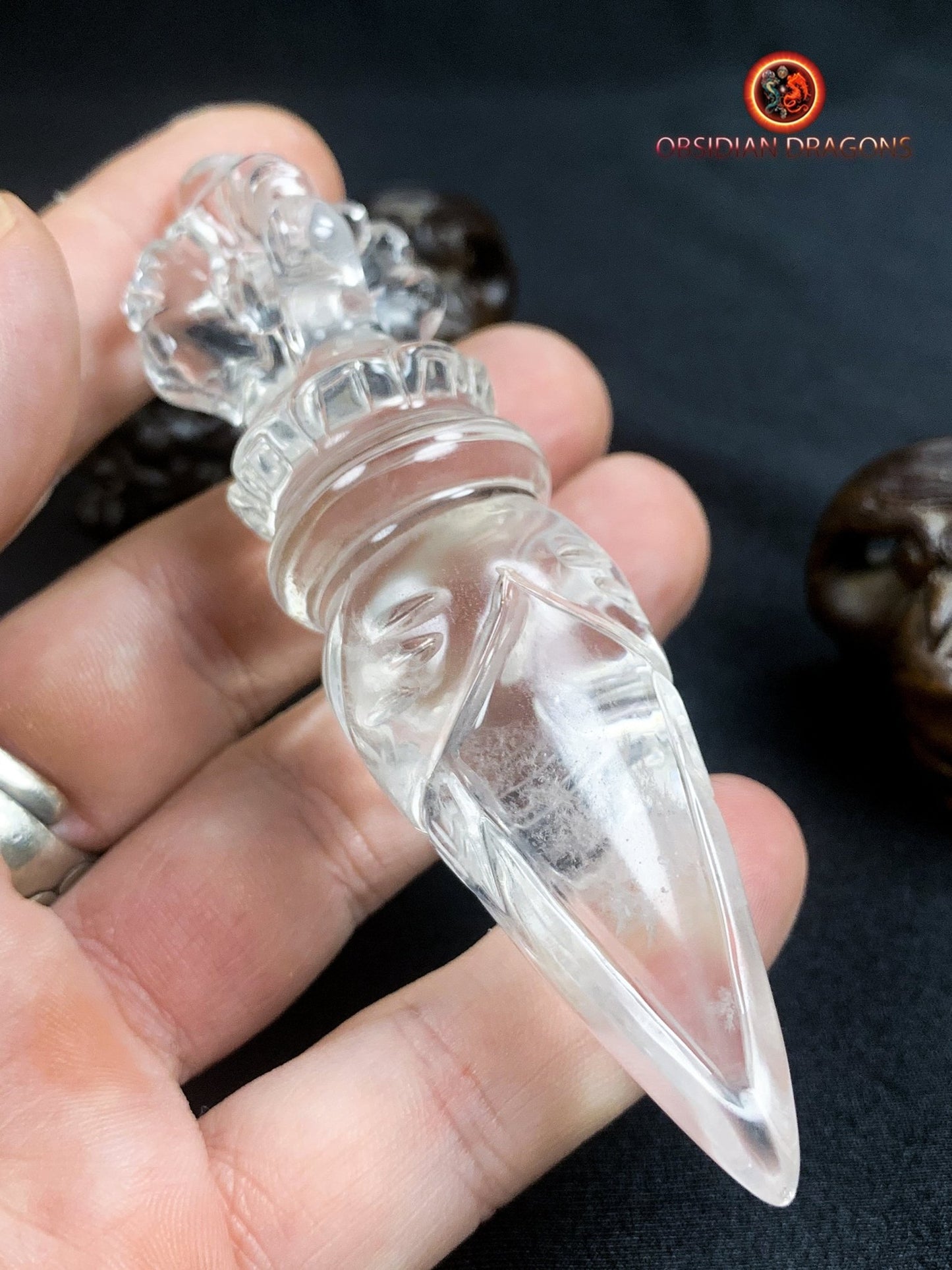 Phurba en cristal de roche- chasser les démons