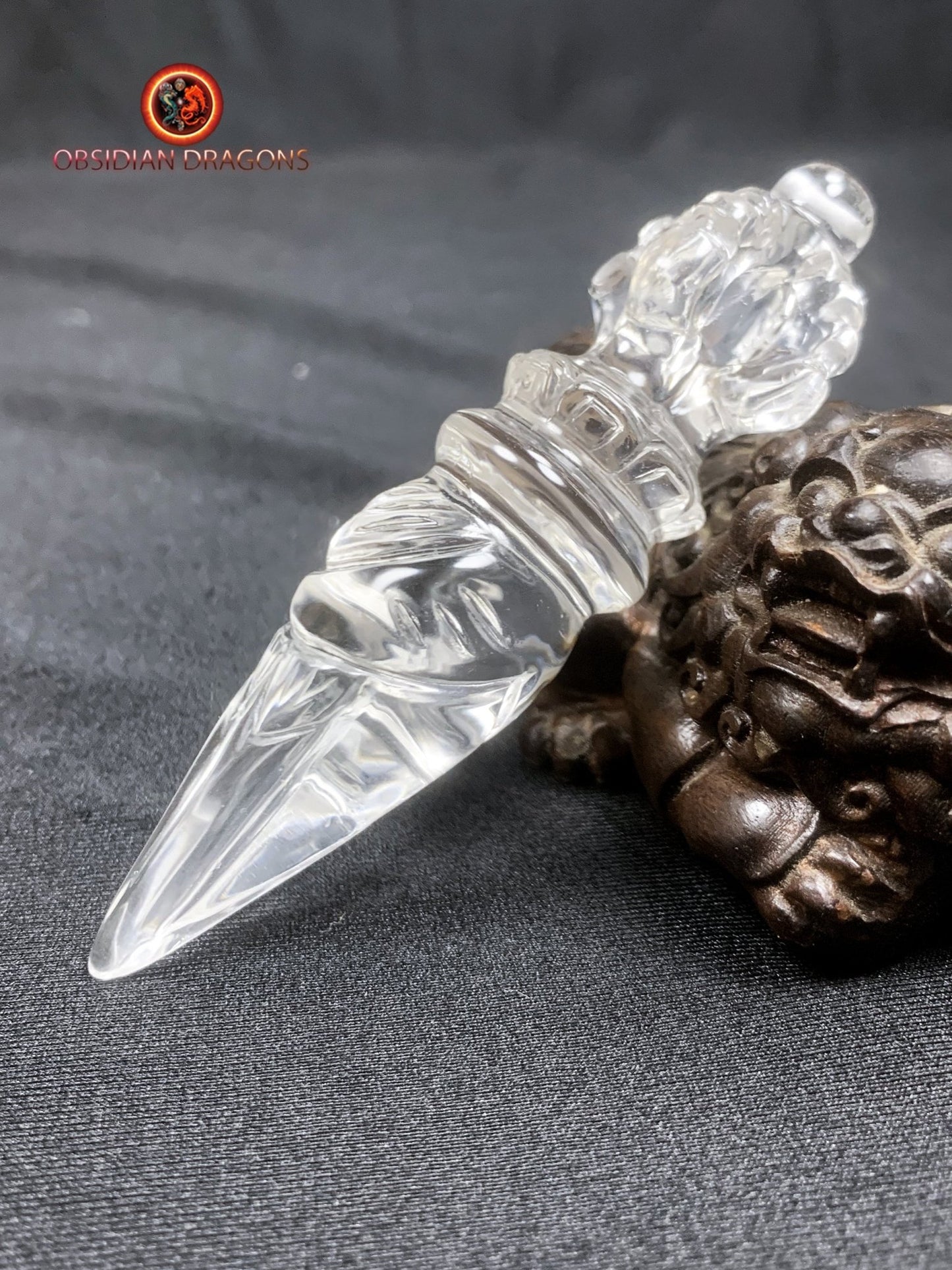 Dague Phurba en cristal de roche- Qualité gemme