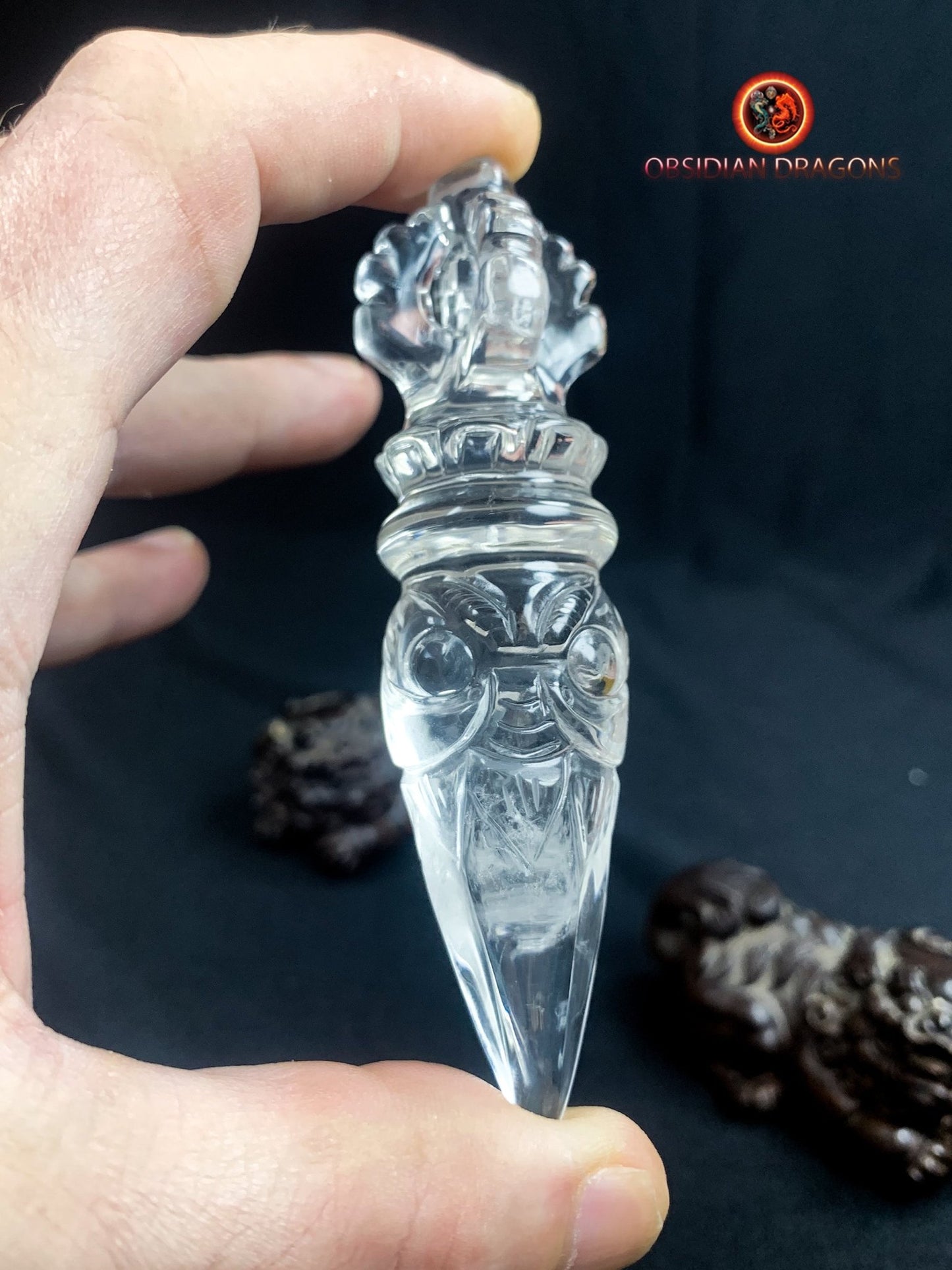 Phurba en cristal de roche- chasser les démons