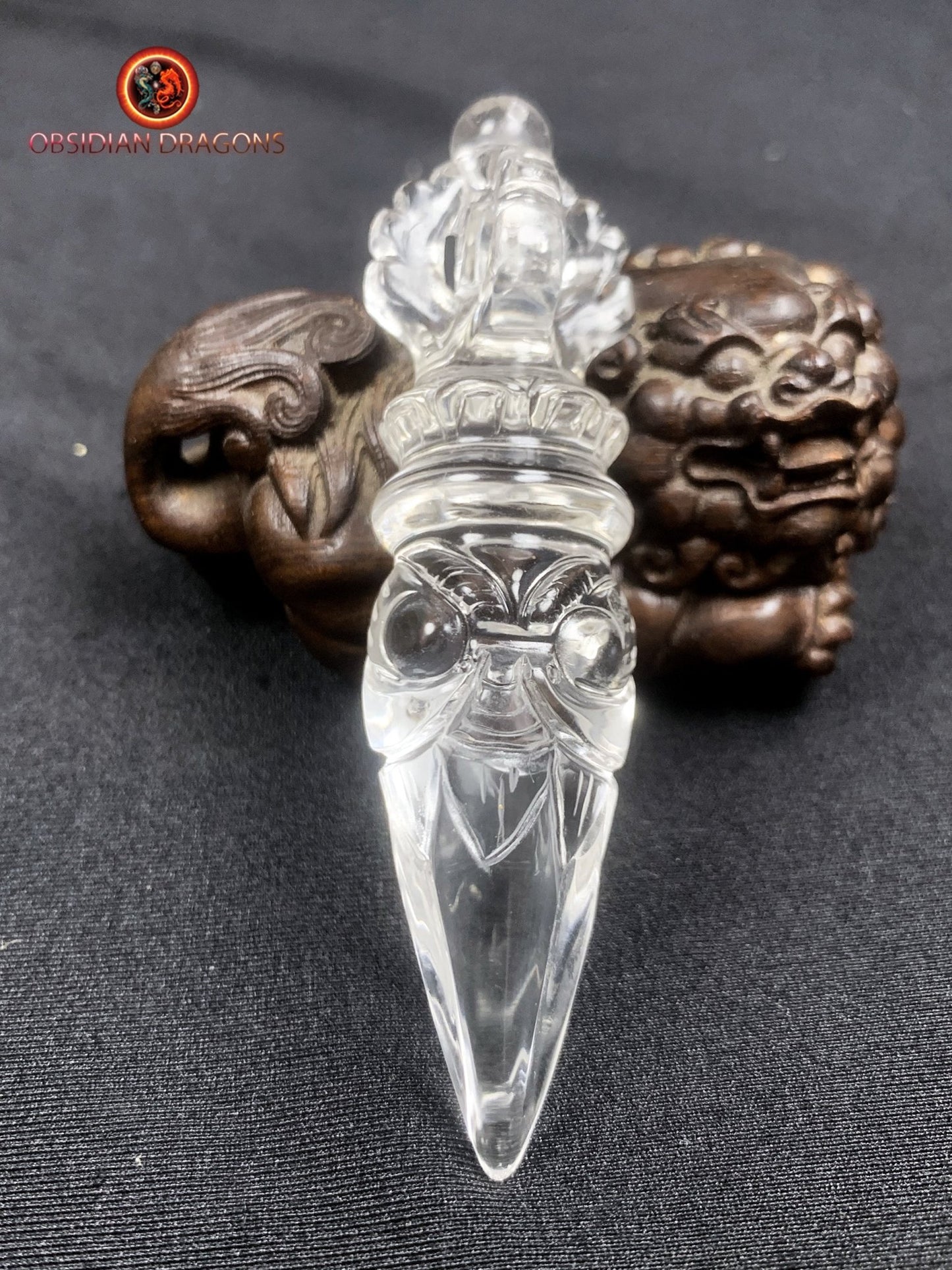 Dague Phurba en cristal de roche- Qualité gemme