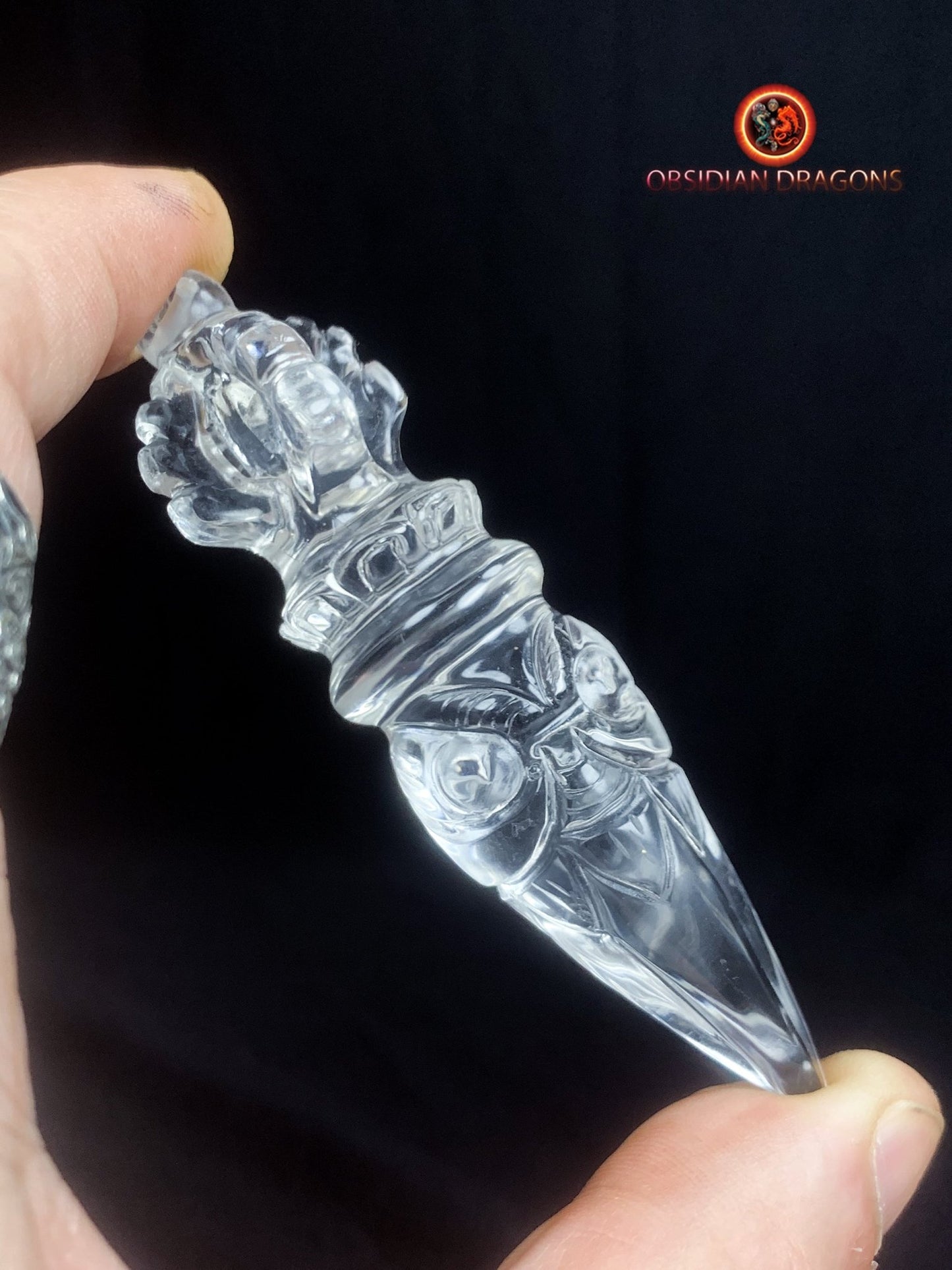 Dague Phurba en cristal de roche- Qualité gemme