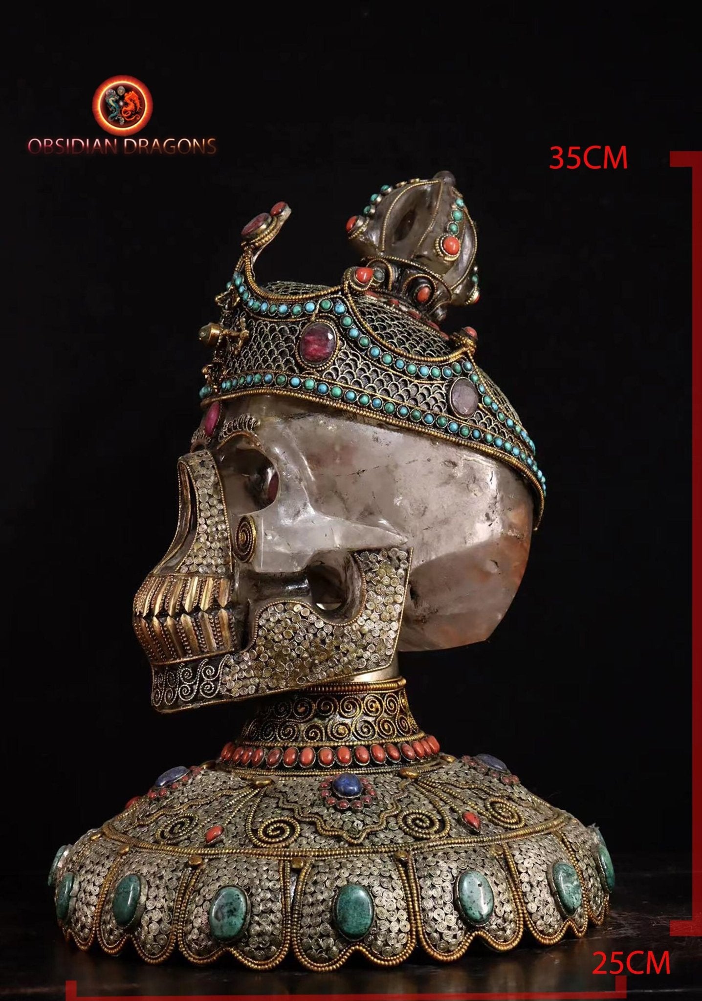 Grand crâne de cristal tibétain authentique- cérémonie tantrique