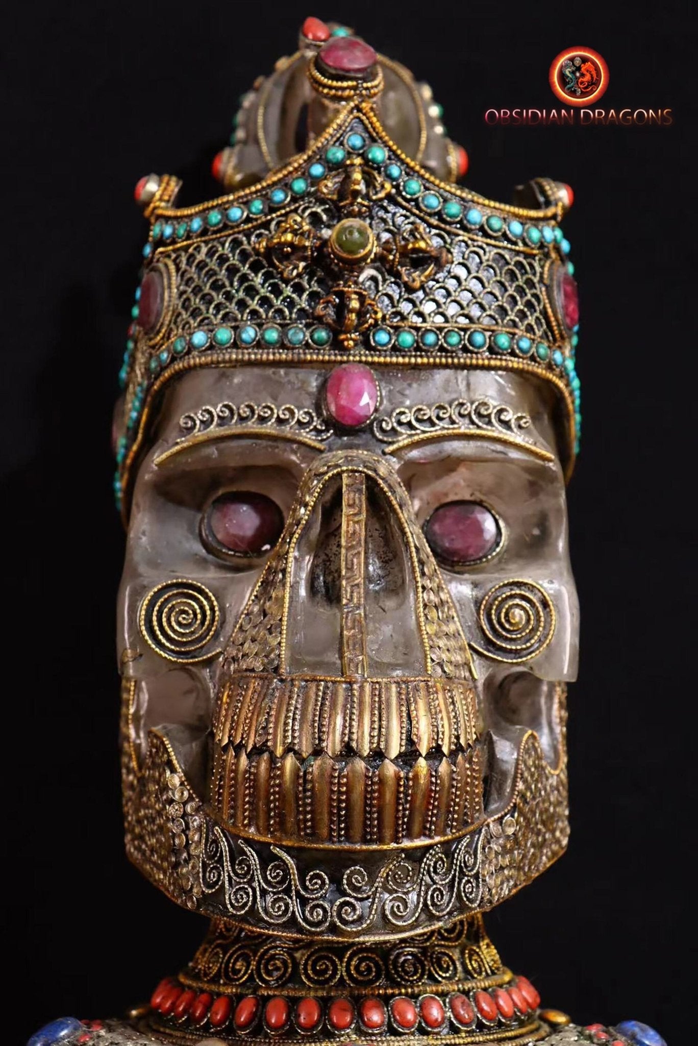 Grand crâne de cristal tibétain authentique- cérémonie tantrique