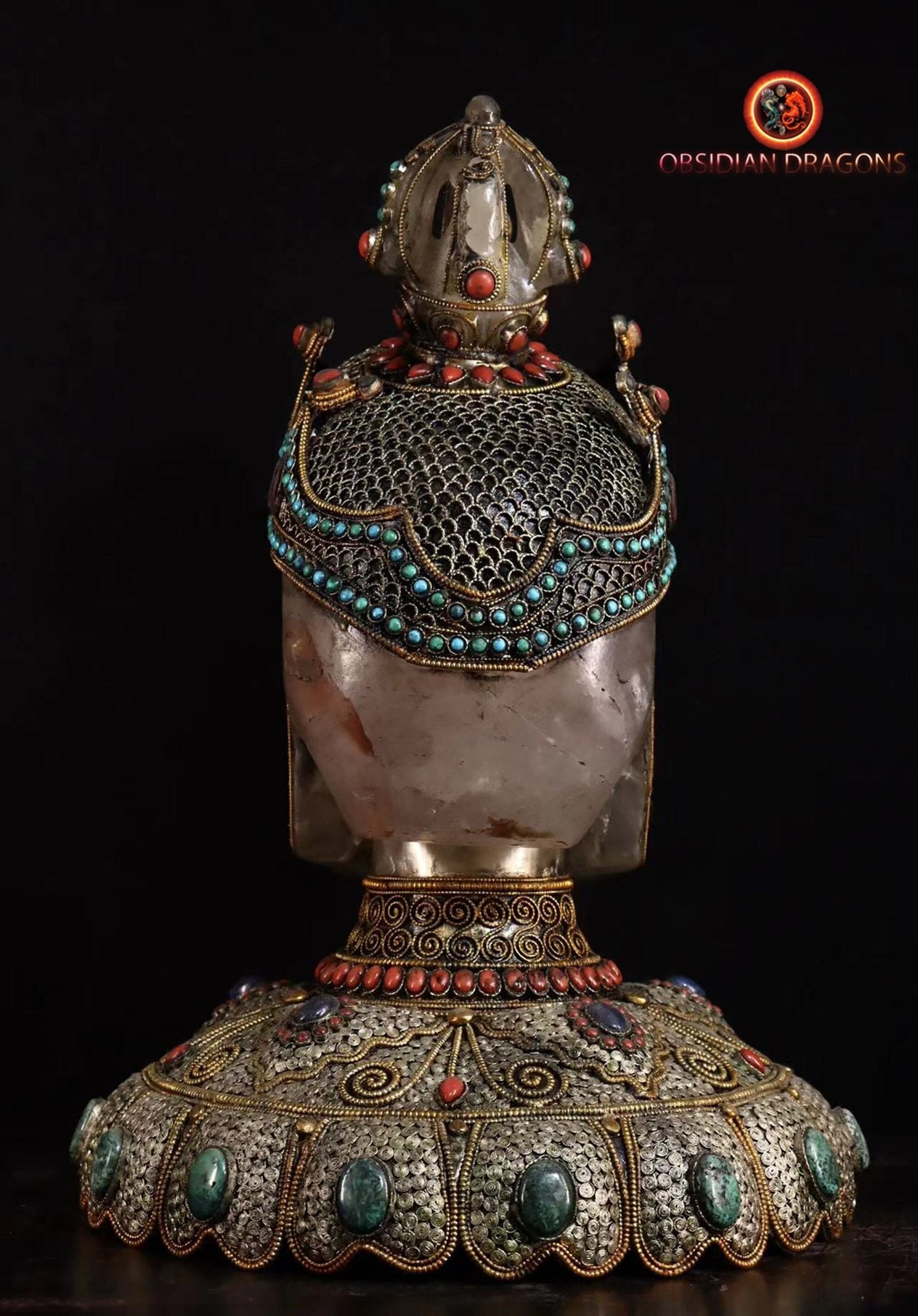 Grand crâne de cristal tibétain authentique- cérémonie tantrique