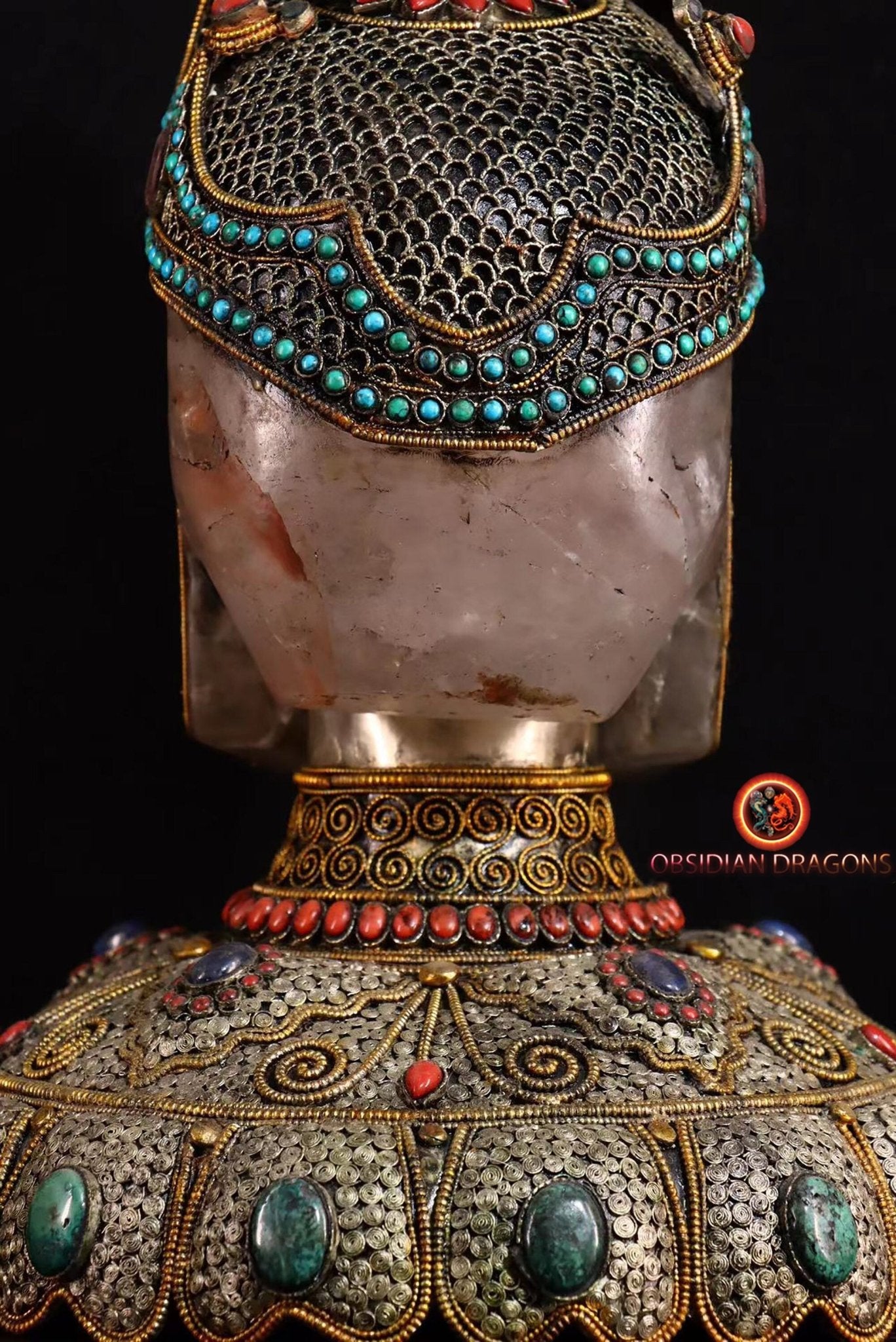Grand crâne de cristal tibétain authentique- cérémonie tantrique