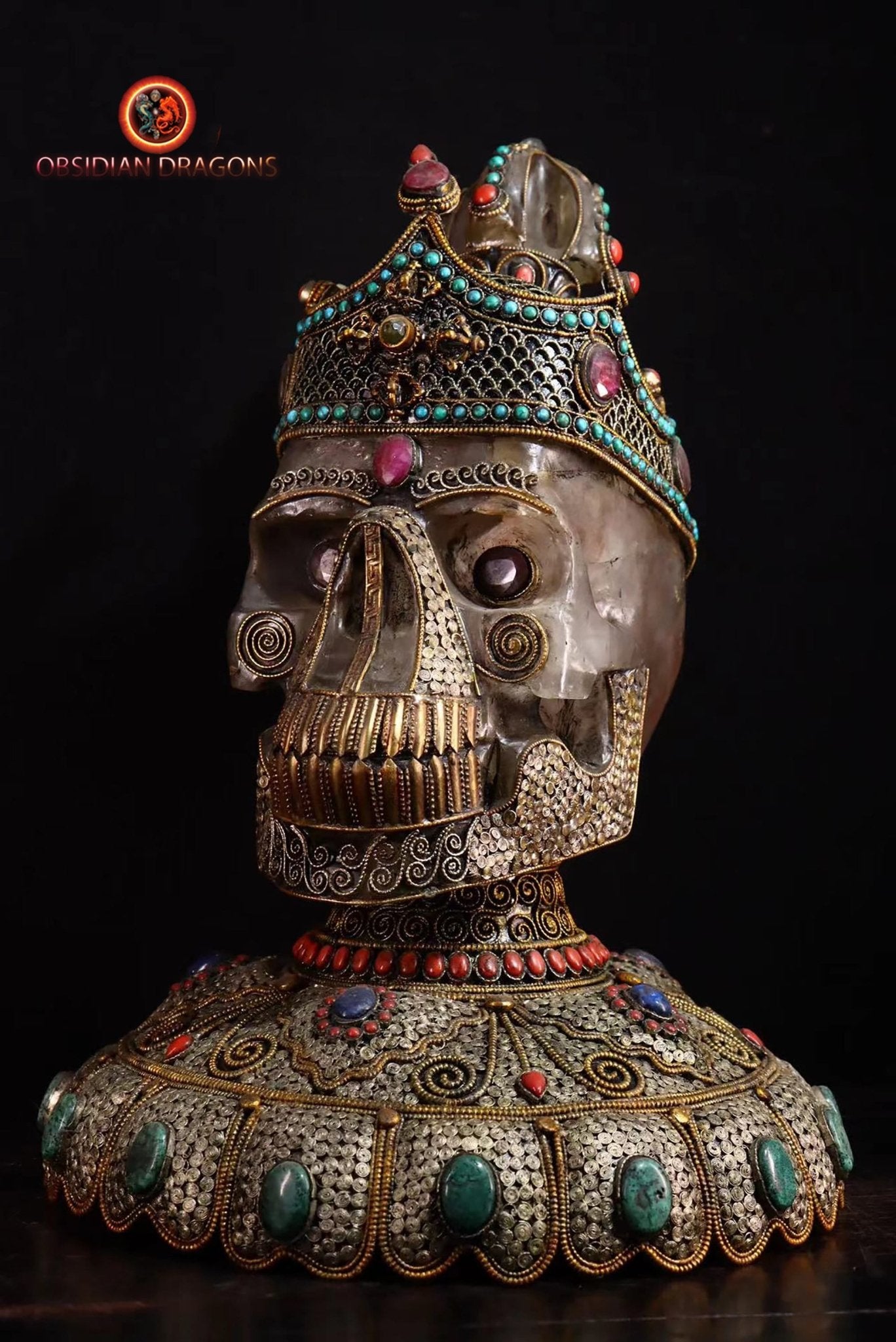 Grand crâne de cristal tibétain authentique- cérémonie tantrique