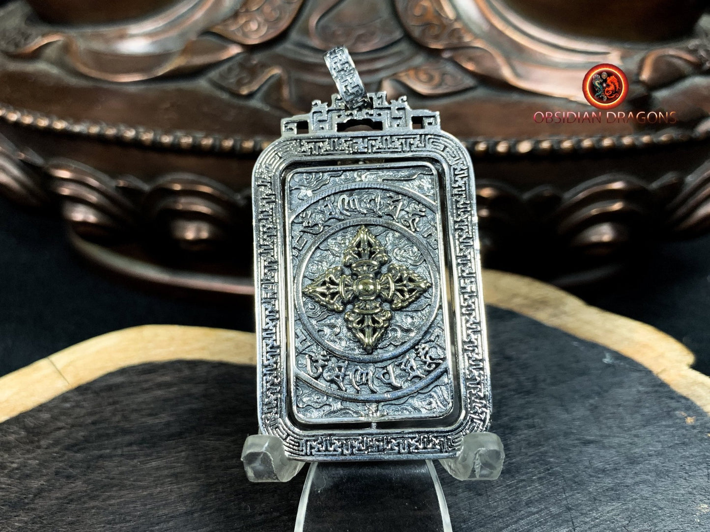 Amulette de protection tibétaine- Double dorje