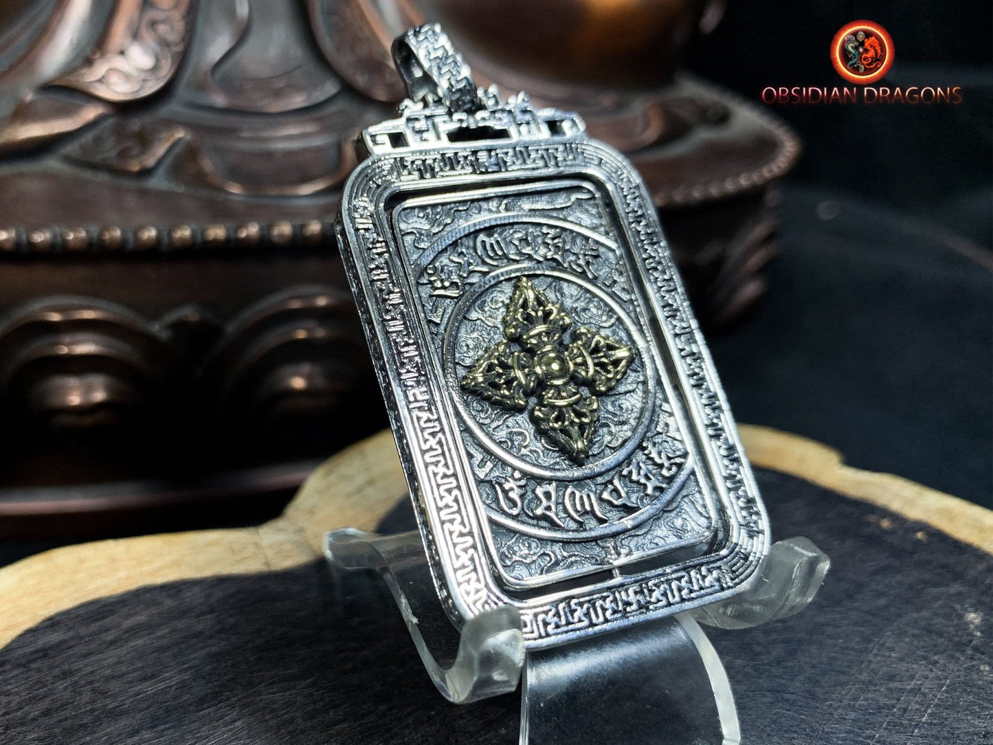 Amulette de protection tibétaine- Double dorje