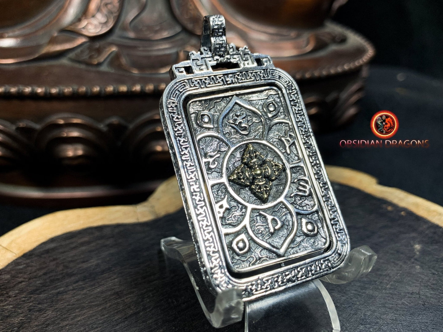 Amulette de protection tibétaine- Double dorje