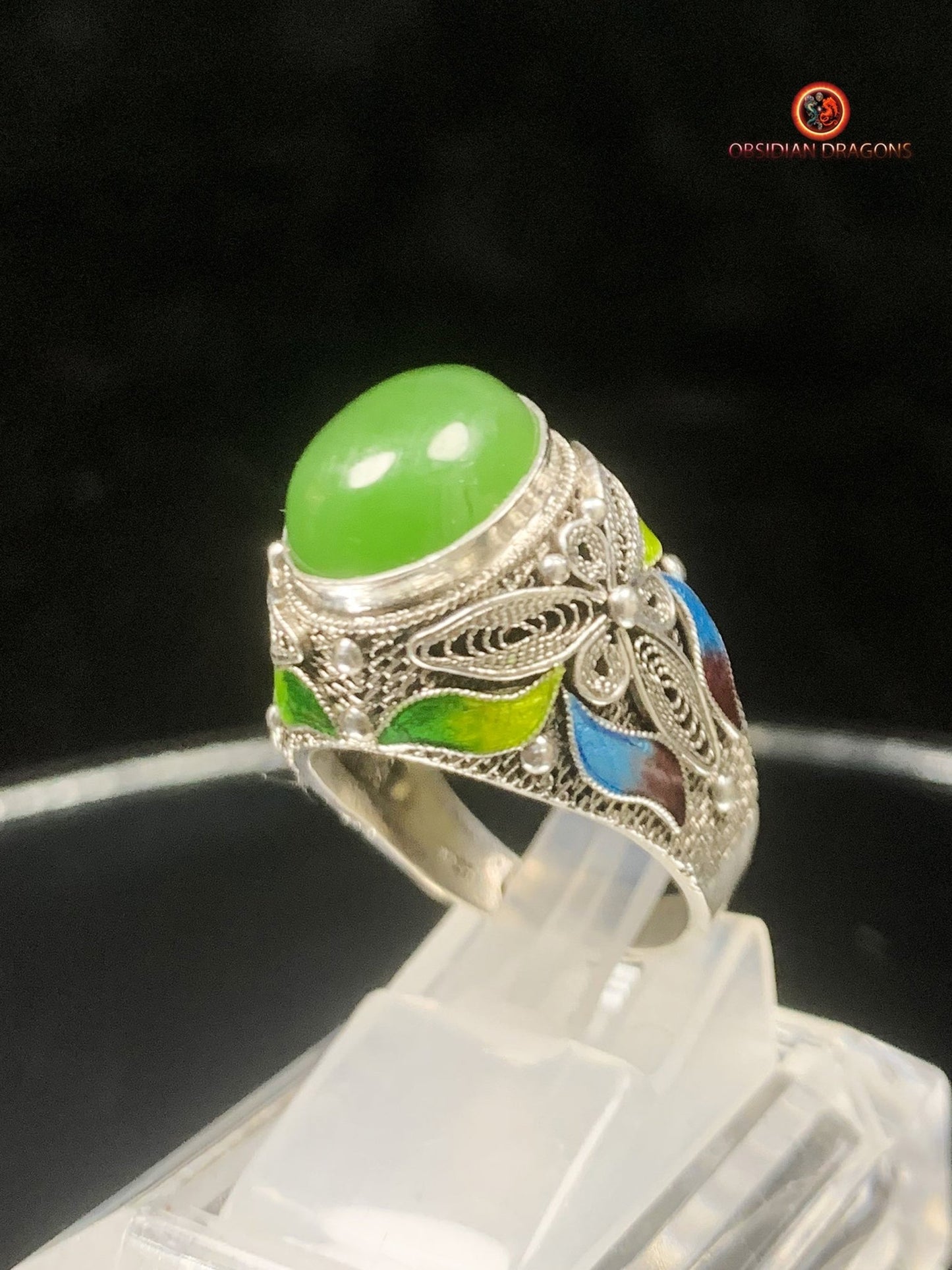 Bague traditionnelle de la Cité interdite- Jade- Filigrane | obsidian dragons
