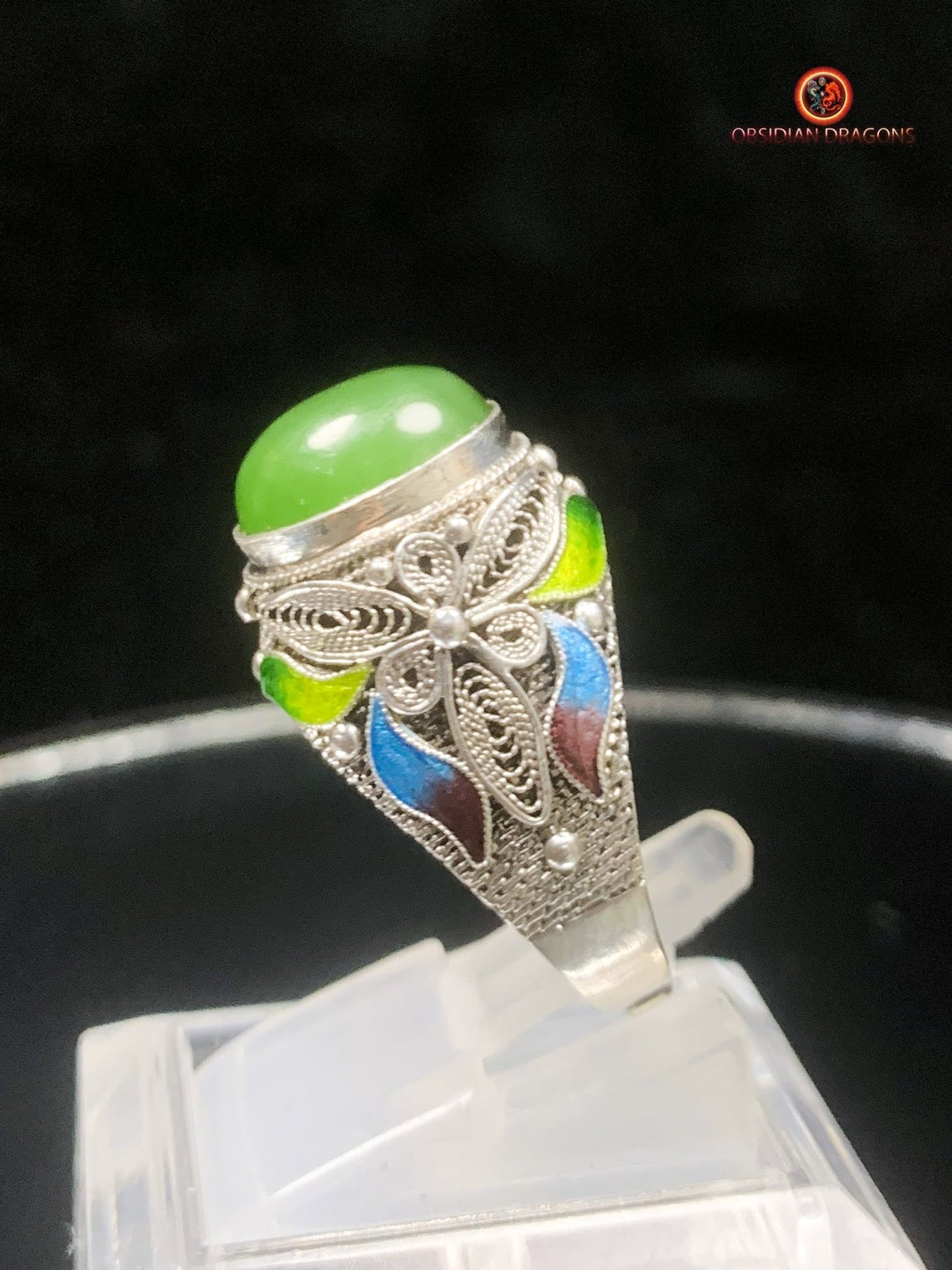 Bague traditionnelle de la Cité interdite- Jade- Filigrane | obsidian dragons