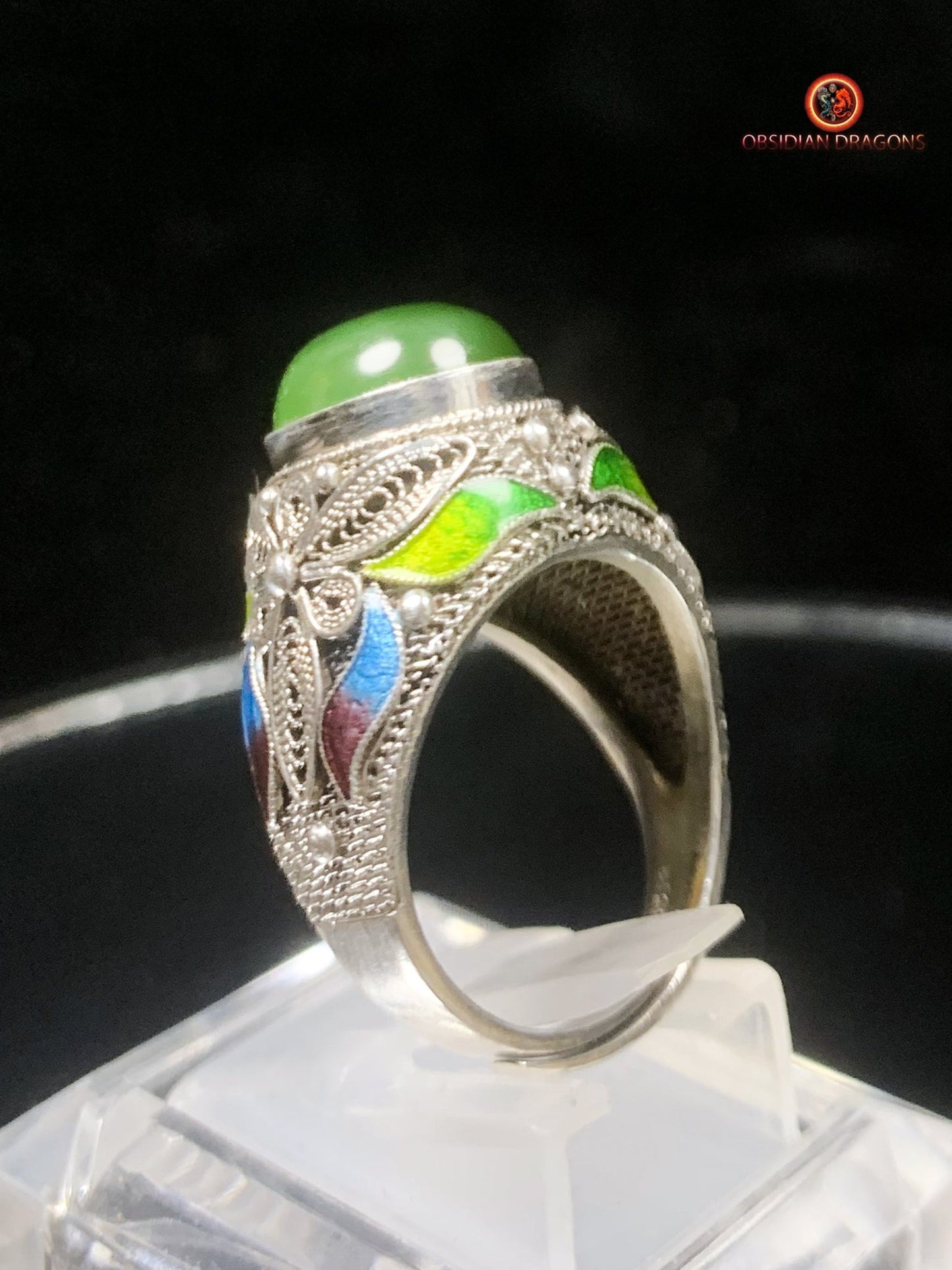 Bague traditionnelle de la Cité interdite- Jade- Filigrane | obsidian dragons