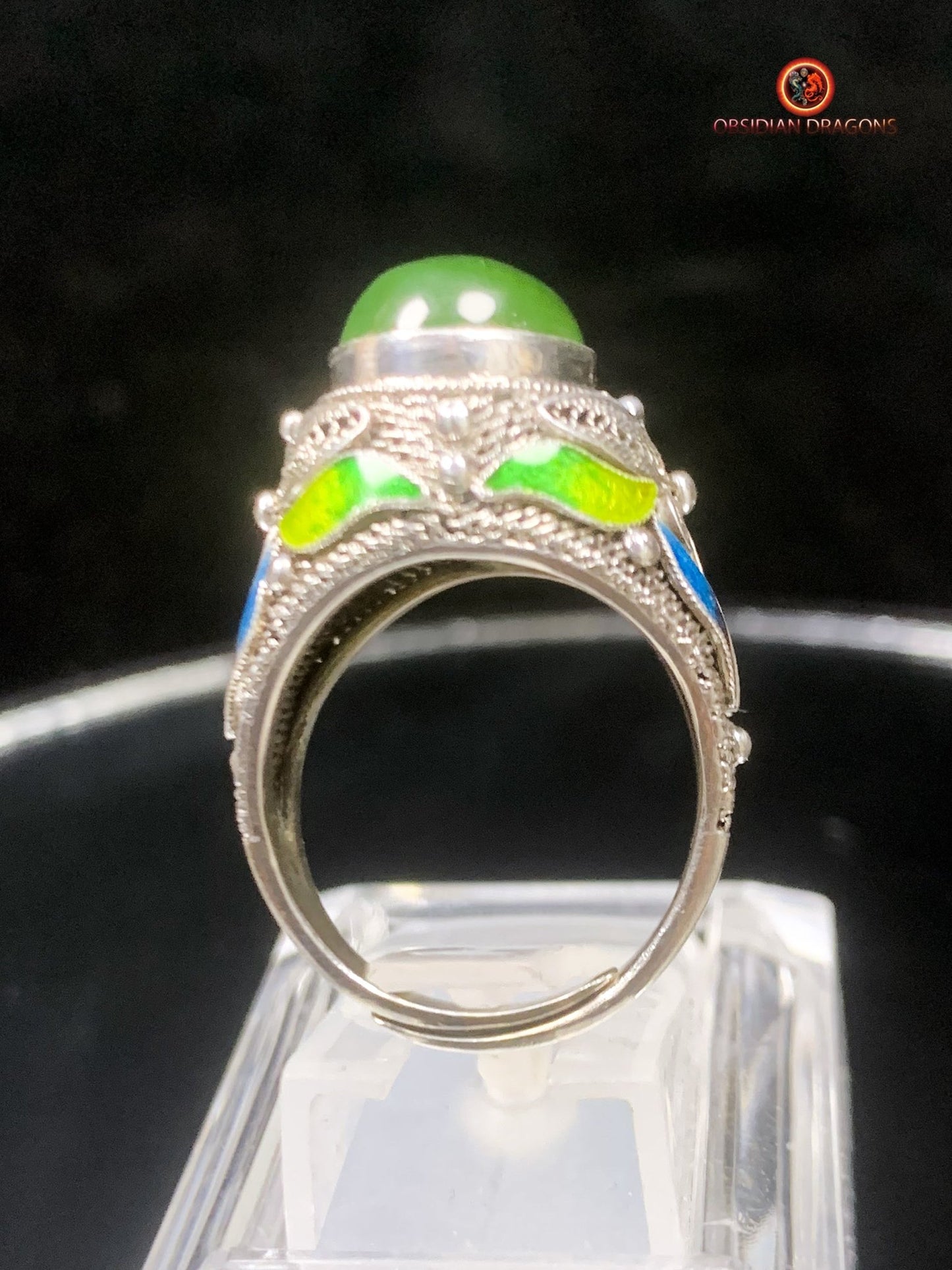 Bague traditionnelle de la Cité interdite- Jade- Filigrane | obsidian dragons