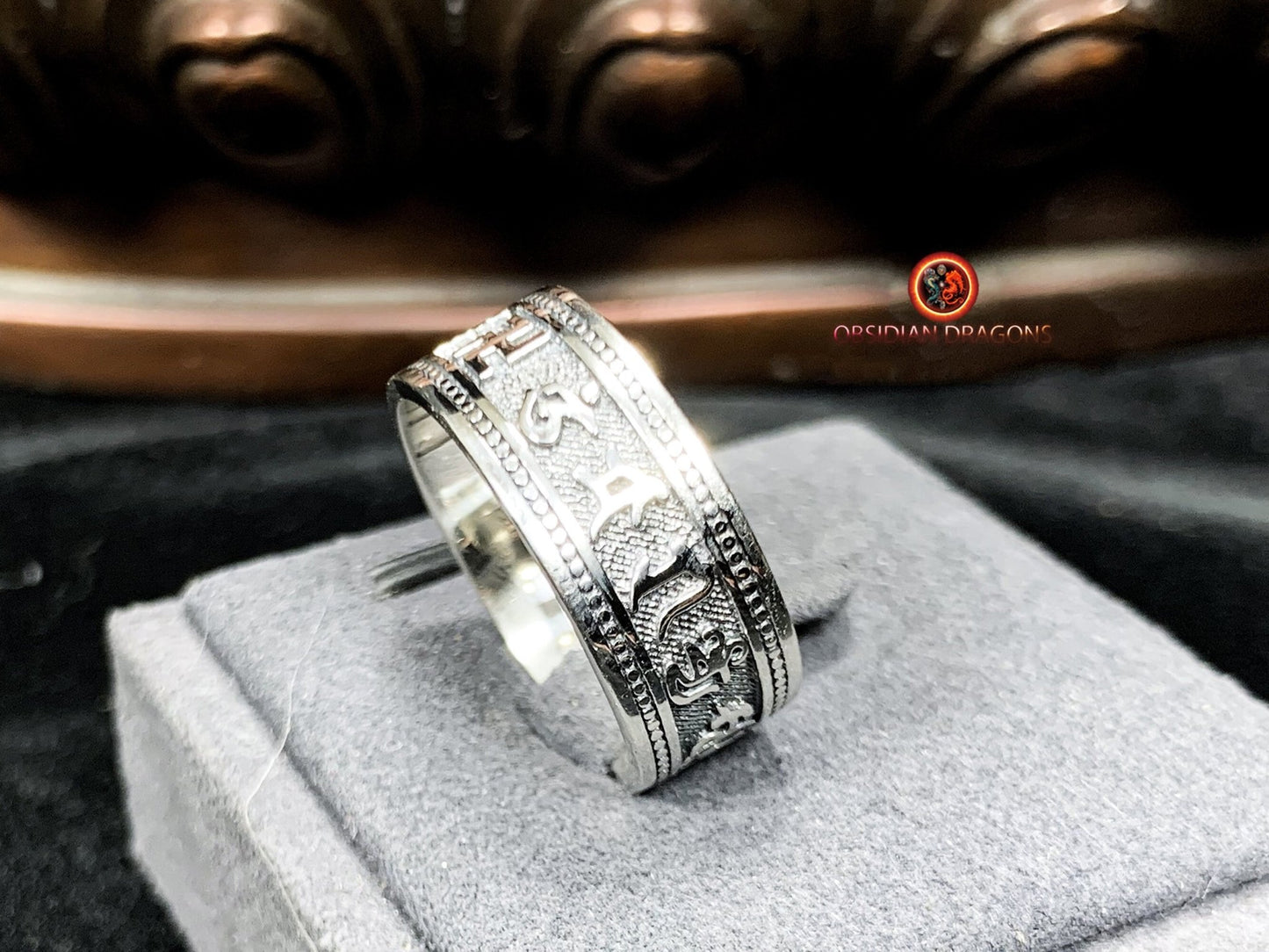 Bague mantra de la compassion- argent 925