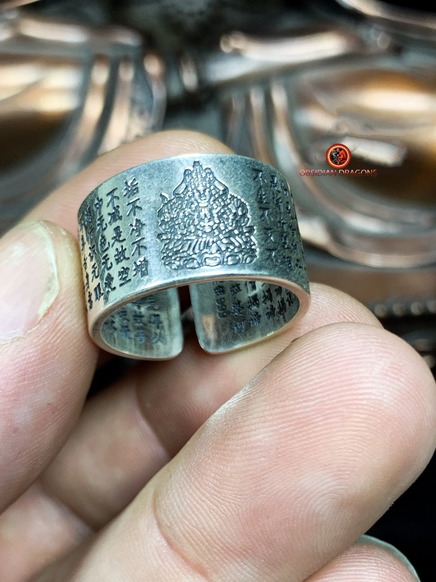 Bague bouddha- Chenrezi/ Guan Yin. Argent 925