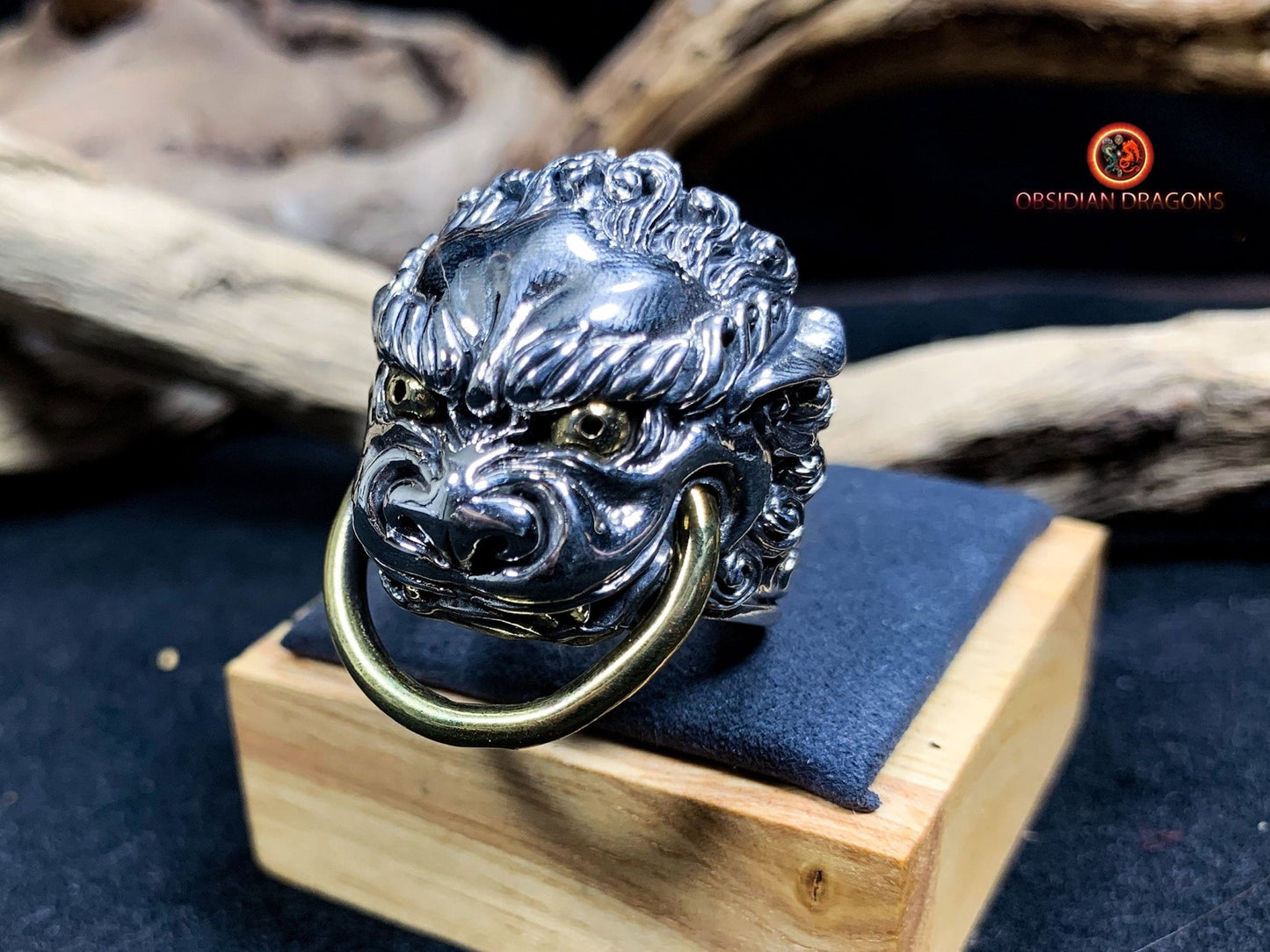 Bague lion de Bouddha- gardien protecteur