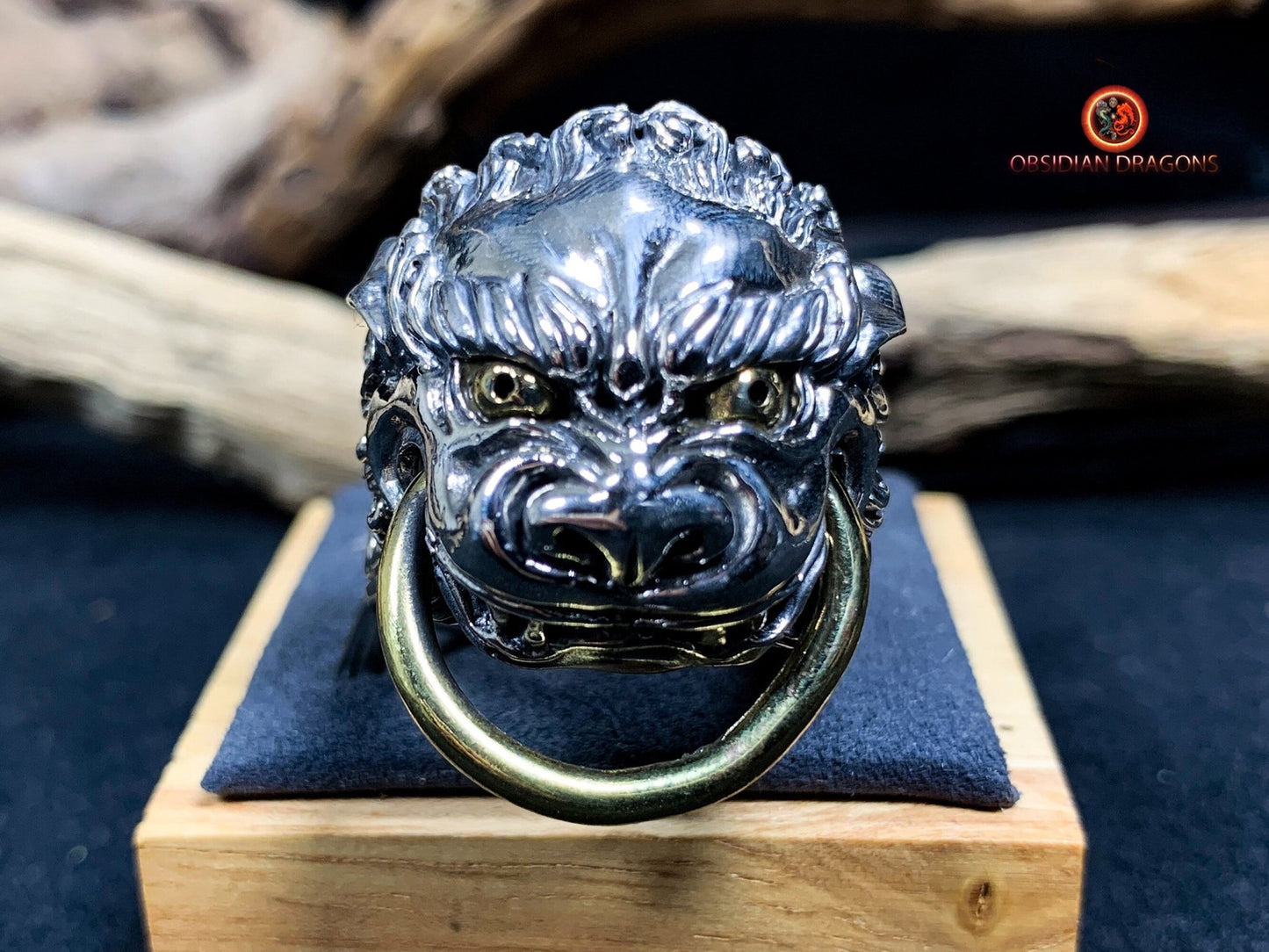 Bague lion de Bouddha- gardien protecteur