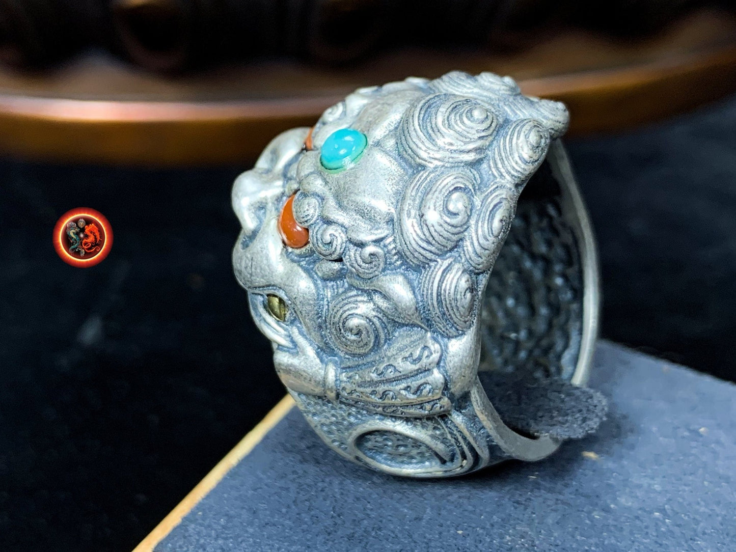 Bague lion chinois - protection Feng Shui