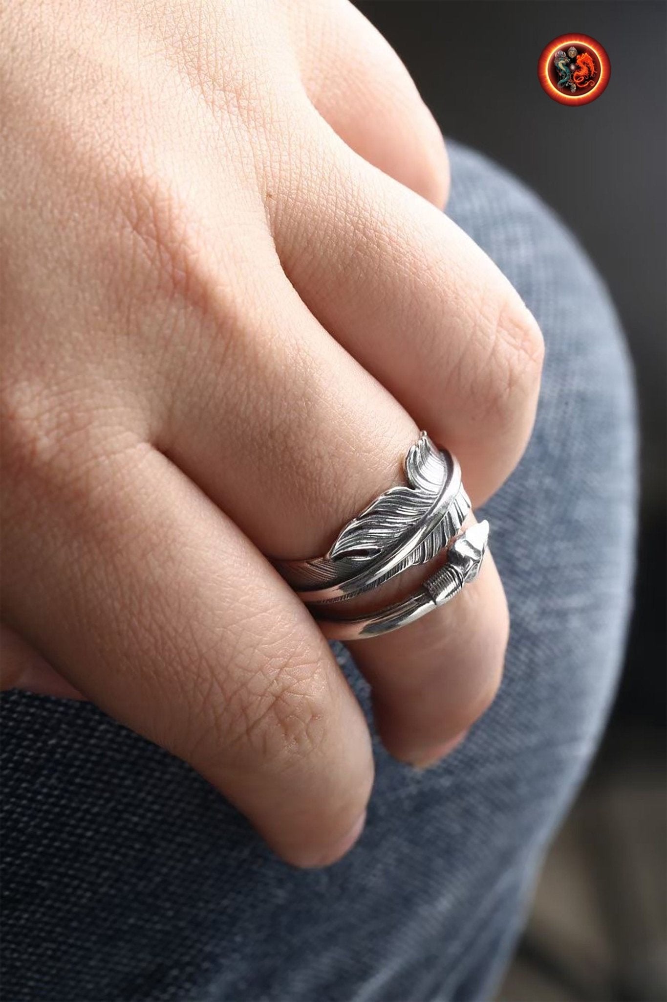 Bague plume d'aigle- fleche