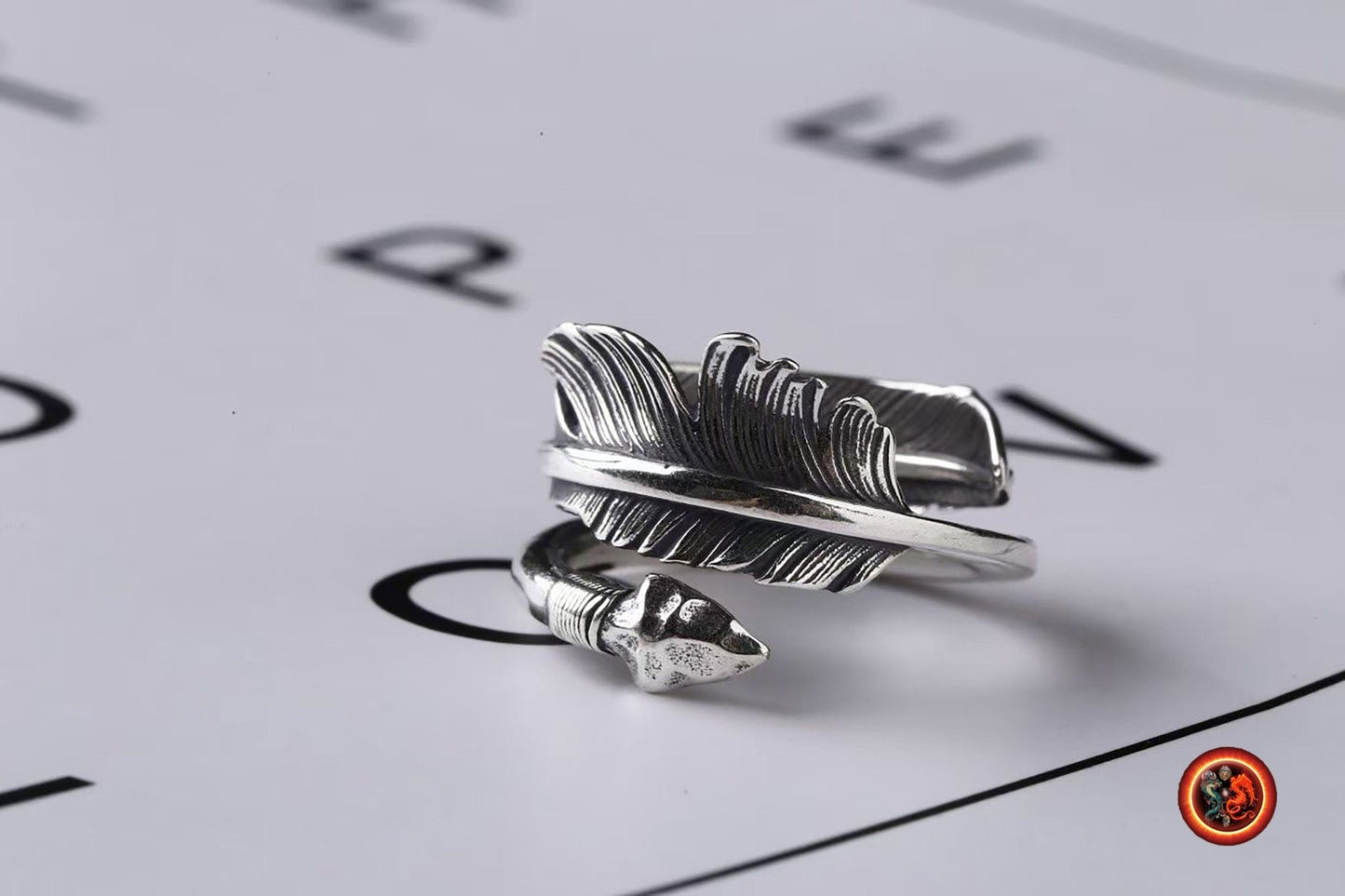 Bague plume d'aigle- fleche