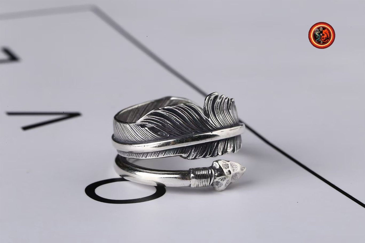 Bague plume d'aigle- fleche