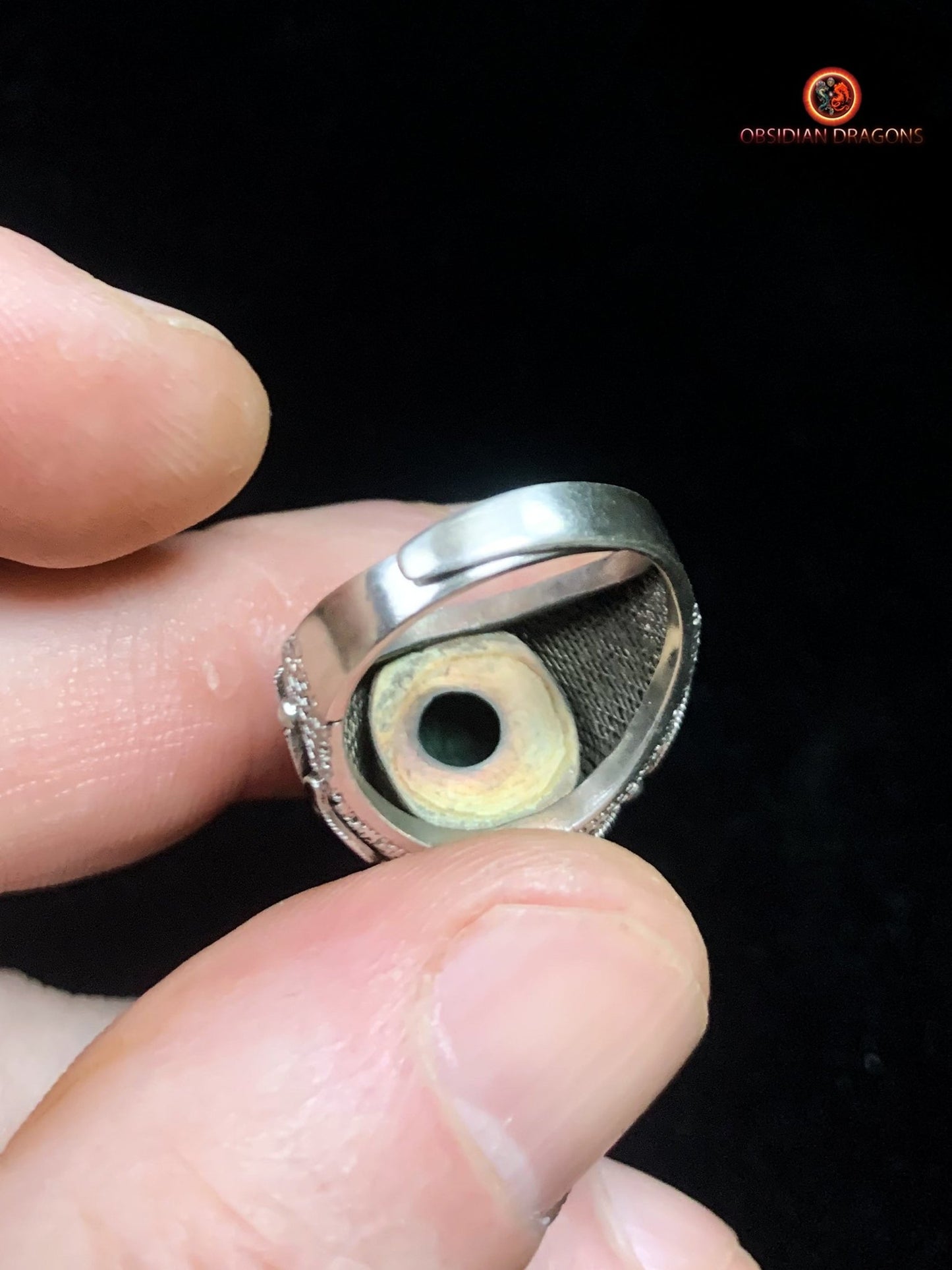 Bague en séraphinite- Argent 925- Cité interdite | obsidian dragons