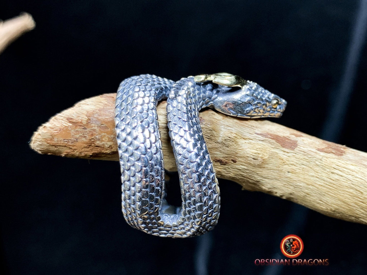 Bague serpent en argent 925- totem chamanique