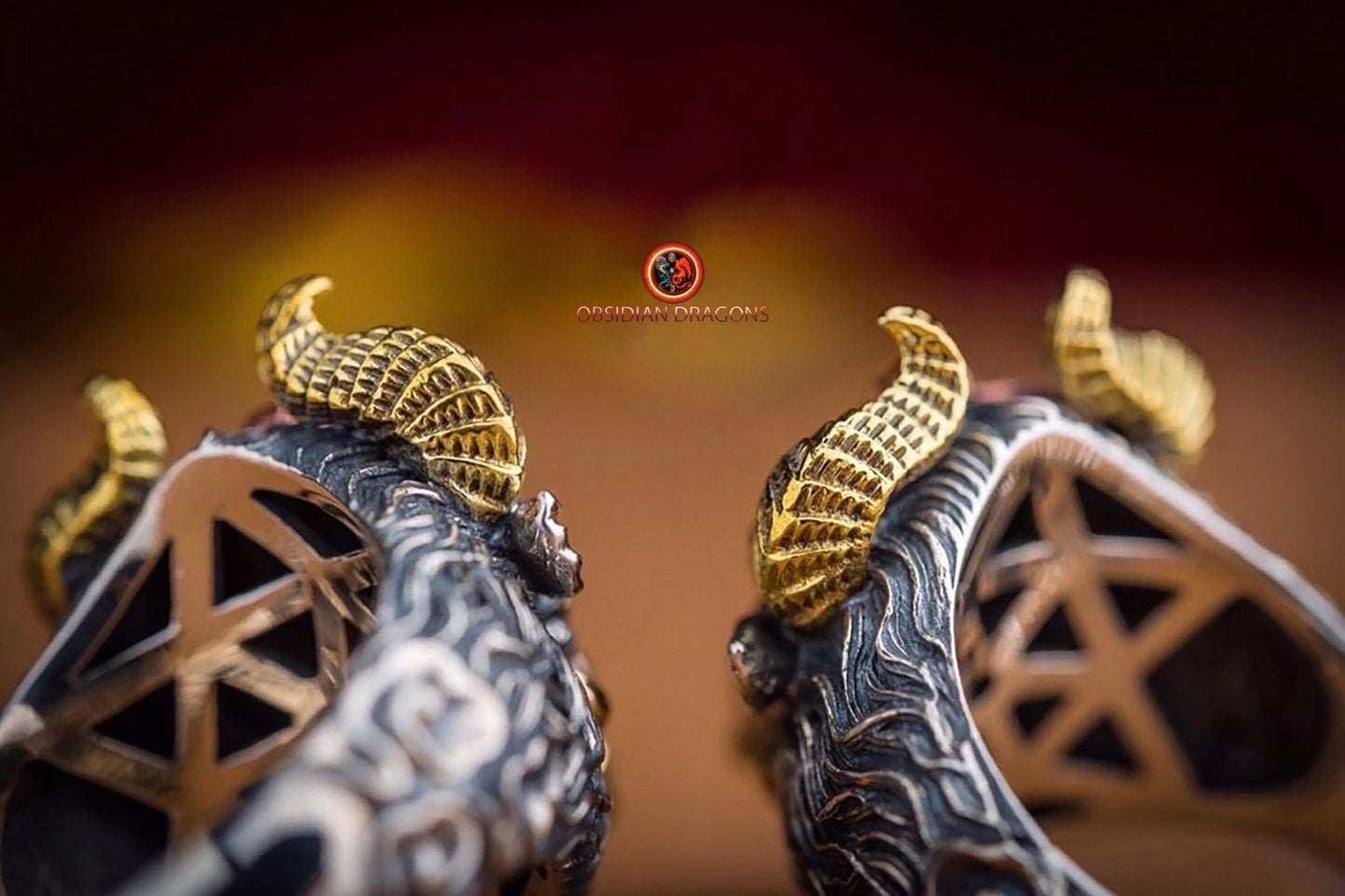 Bague, chevalière taureau, crâne, tete de mort. Argent 925, style Biker,Taille réglable. - obsidian dragon