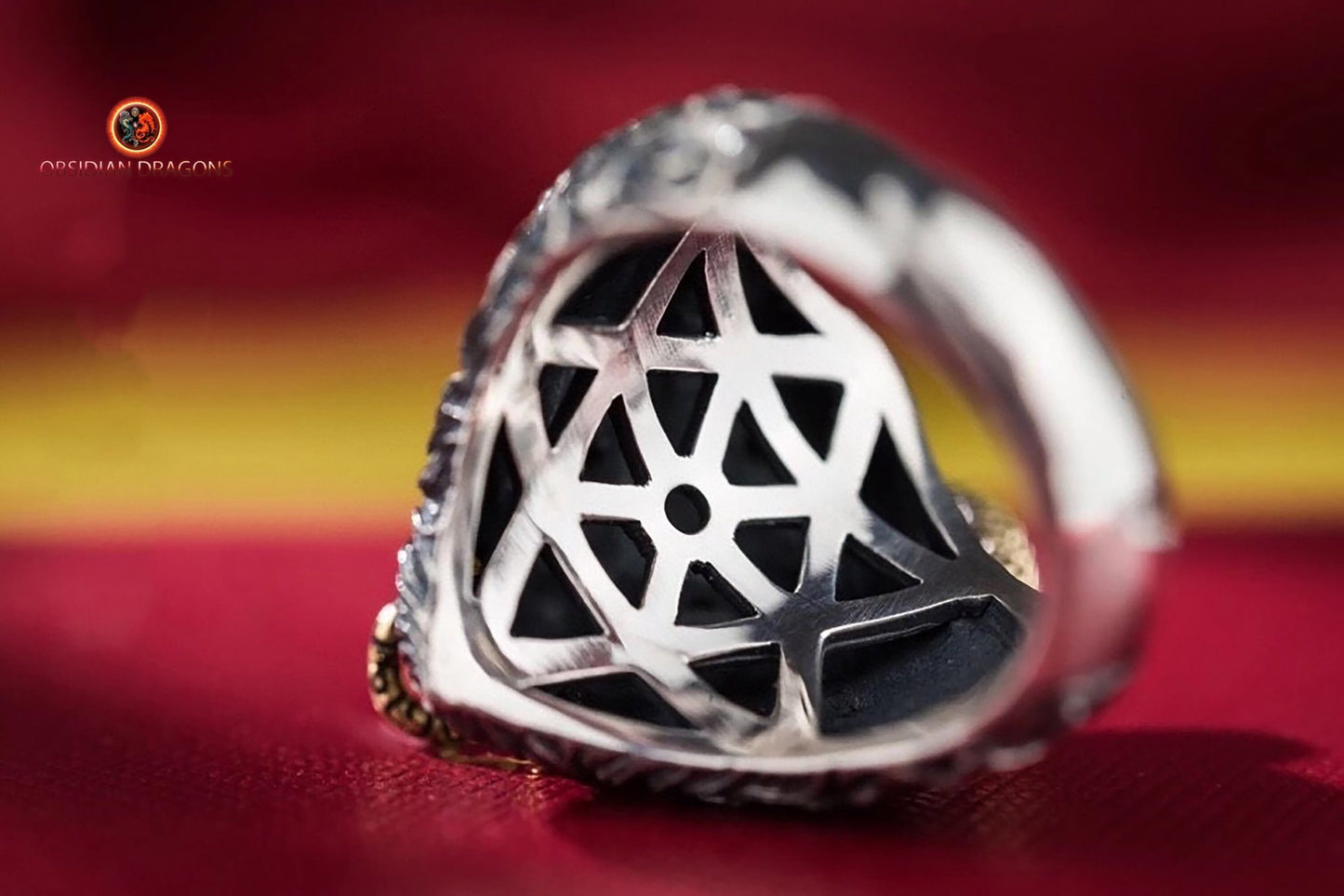 Bague, chevalière taureau, crâne, tete de mort. Argent 925, style Biker,Taille réglable. - obsidian dragon