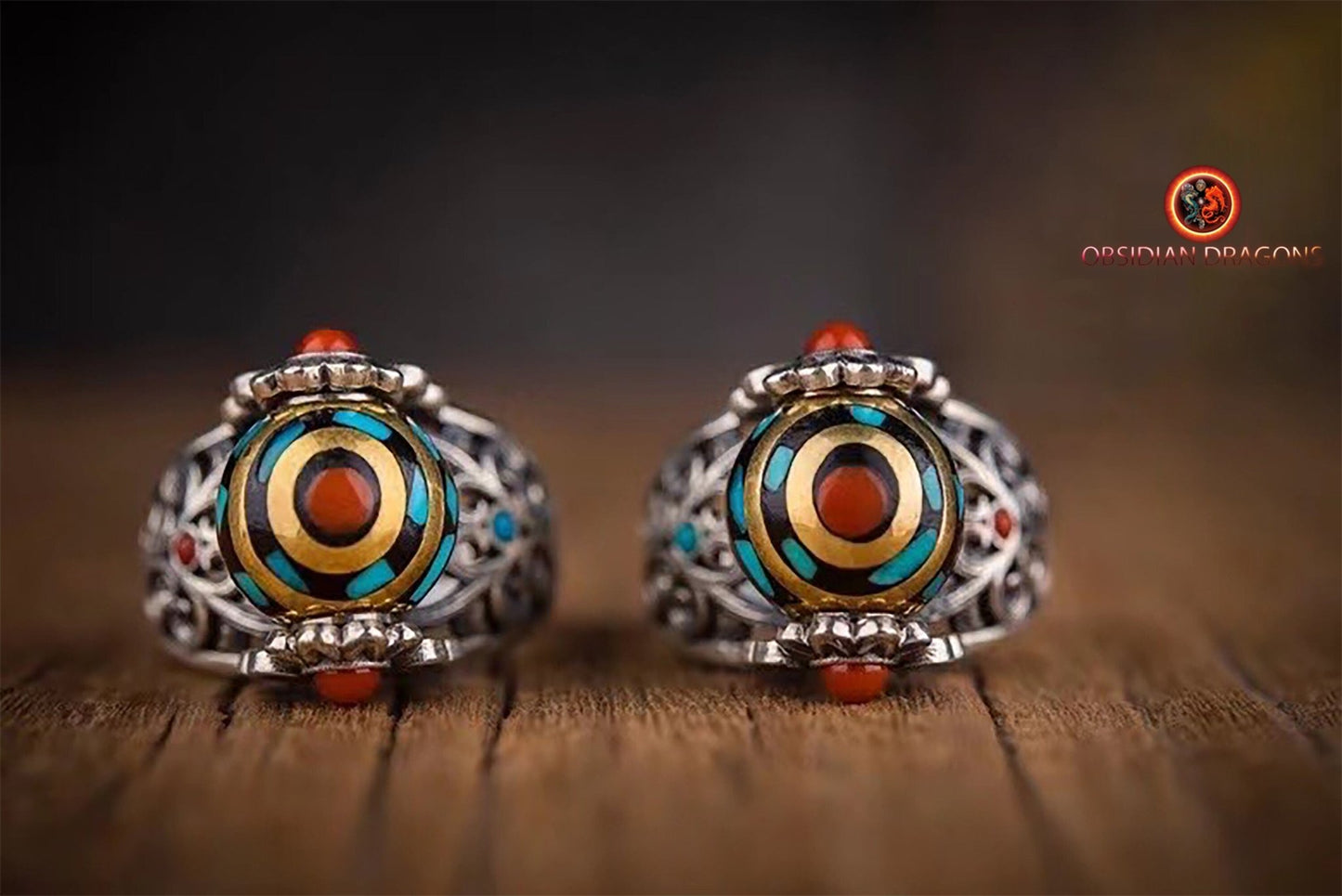 Bague DZI à deux yeux- Protection et clarté